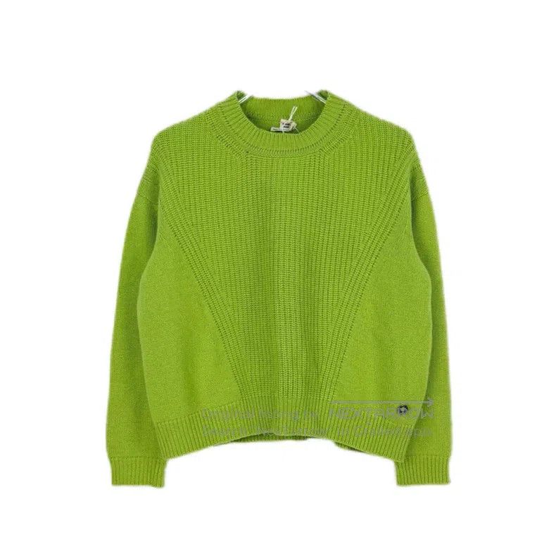 Hermes Hermes Green Metal Logo Cashmere Sweater Size XXS / US 00 / IT 34 - 1 Thumbnail