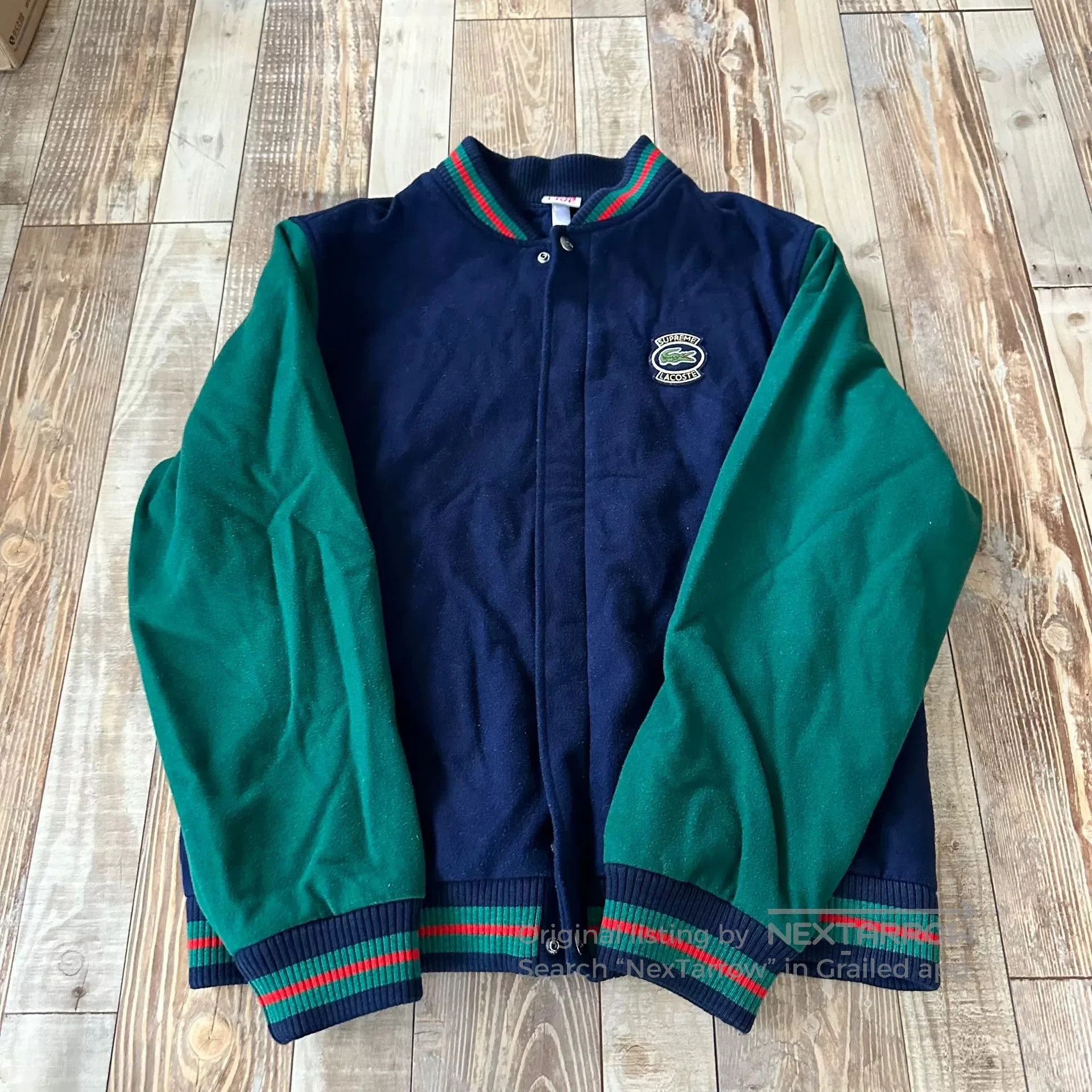 Supreme Supreme x Lacoste Embroidered Baseball Jacket. Size US L / EU 52-54 / 3 - 4 Thumbnail