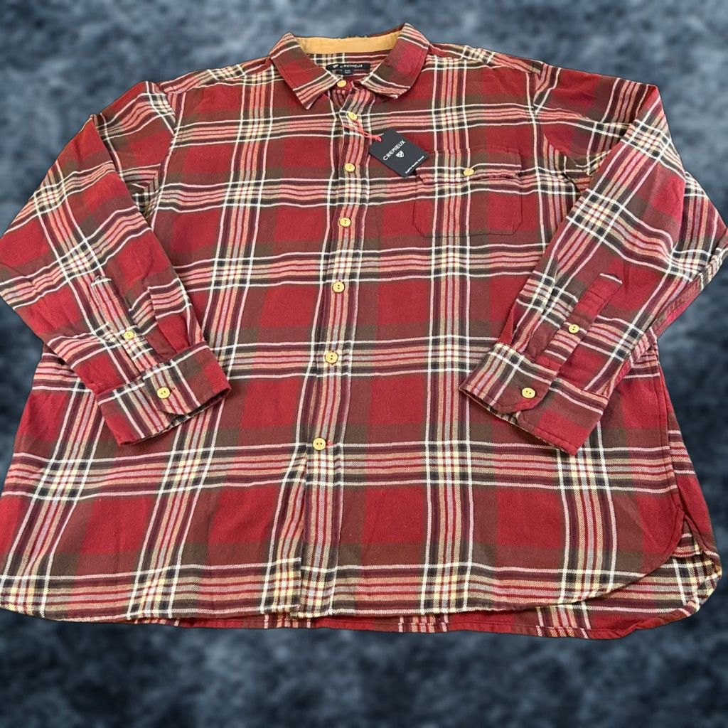 Cremieux Cremieux Flannel Shirt Plaid Button-Up Long Sleeve Casual Red Mens XXL 2XL NWT Size US XXL / EU 58 / 5 - 1 Thumbnail