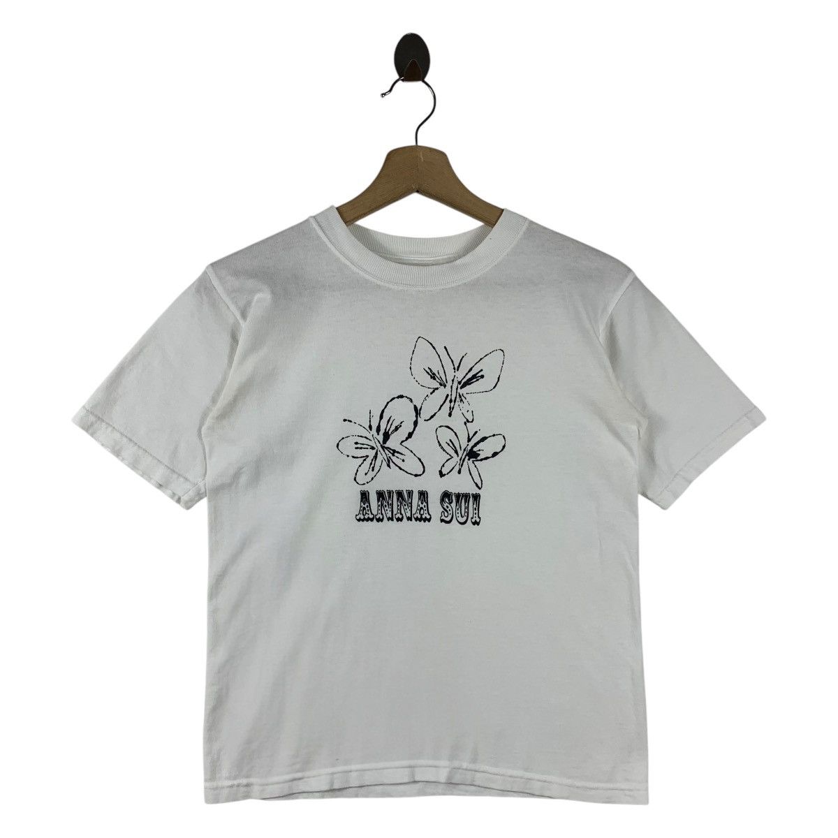 Anna Sui × Japanese Brand × Vintage Vintage ANNA SUI butterfly art printed tee Size XXS / US 00 / IT 34 - 1 Thumbnail