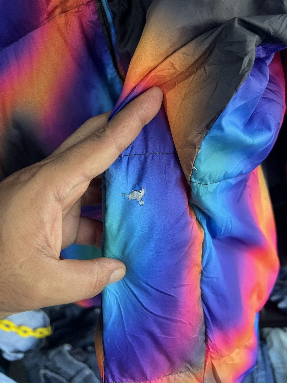 Converse 🔥Rare Distressed Converse Multicolor Puffer Jacket Size US L / EU 52-54 / 3 - 9 Thumbnail