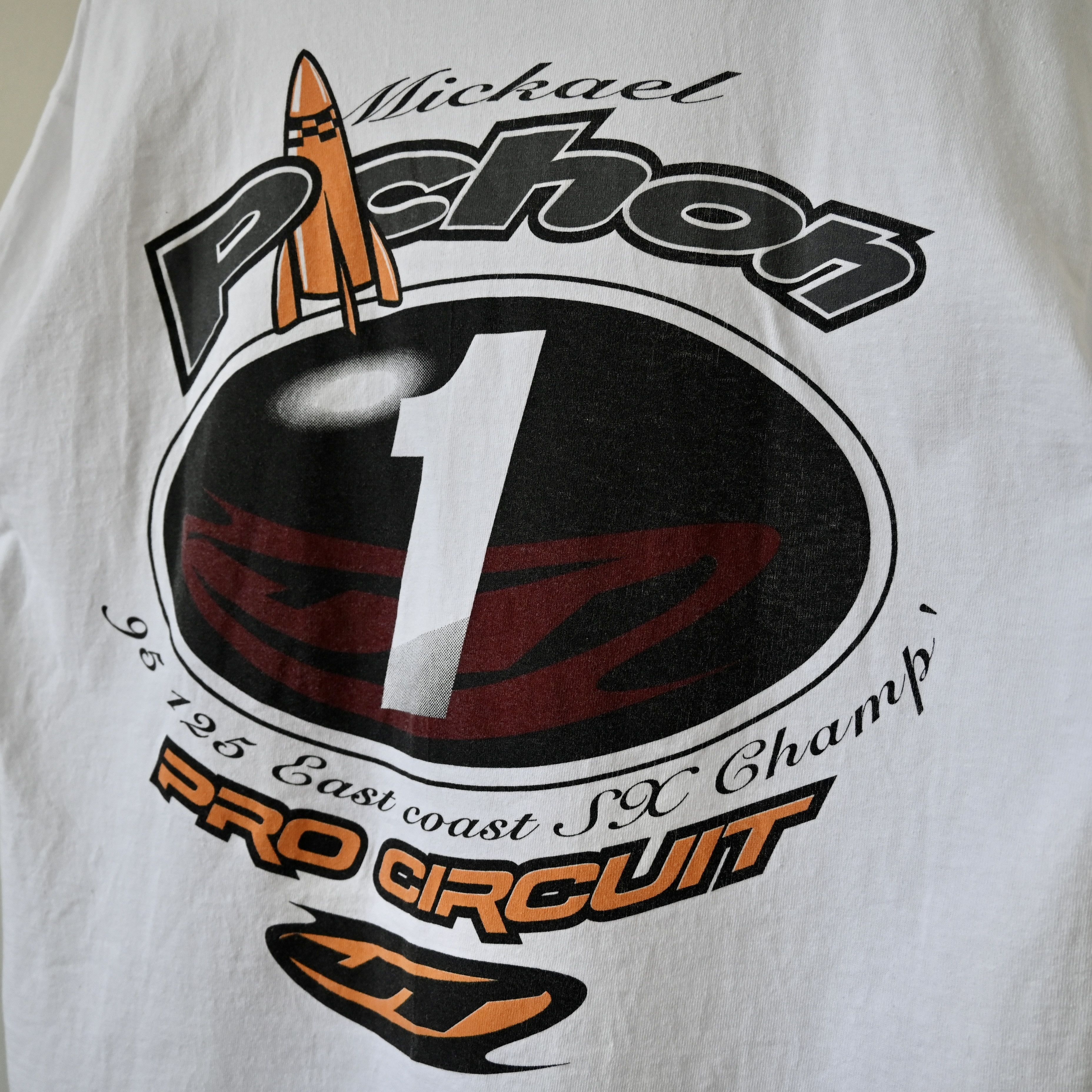 Other Vintage 1995 Michael PICHON East Coast champ racing t-shirt Size US L / EU 52-54 / 3 - 7 Thumbnail