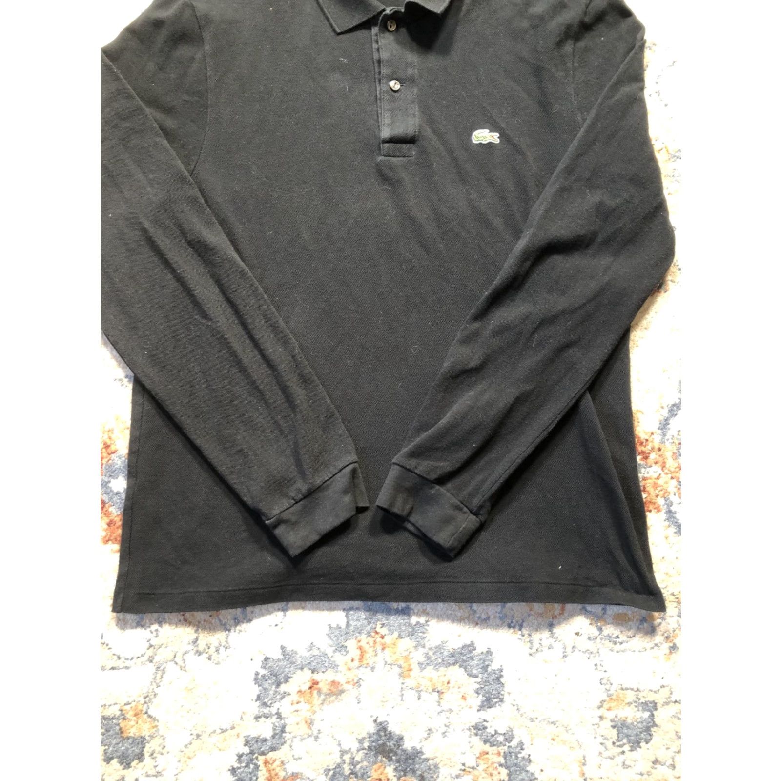Lacoste Lacoste Polo Shirt Mens XL Black Long Sleeve Pique Croc Logo Golf Casual Size US XL / EU 56 / 4 - 5 Thumbnail