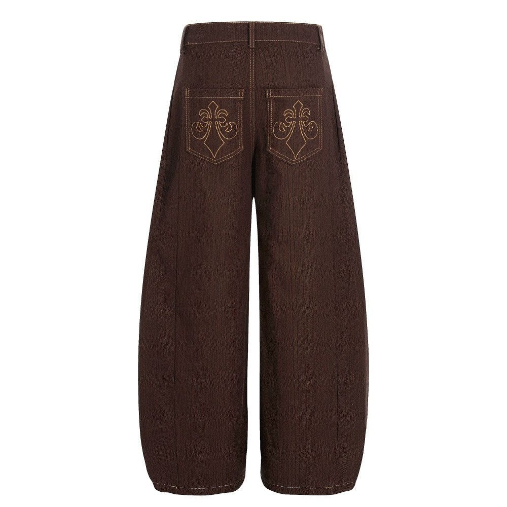 Japanese Brand American-style men's loose cros embroidered curved trousers Size US 32 / EU 48 - 1 Thumbnail