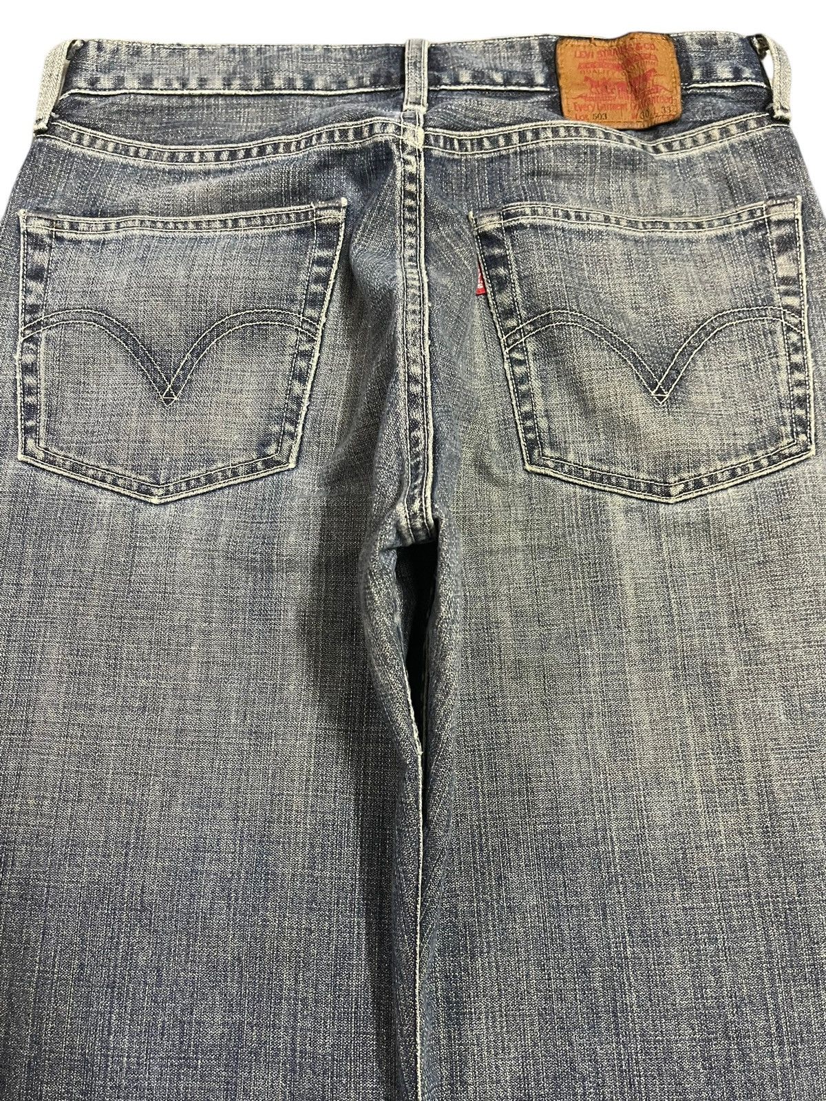 Levi's Vintage 90s Levis 503 Blue Wash Distress Style Baggy Jeans Size US 30 / EU 46 - 5 Thumbnail
