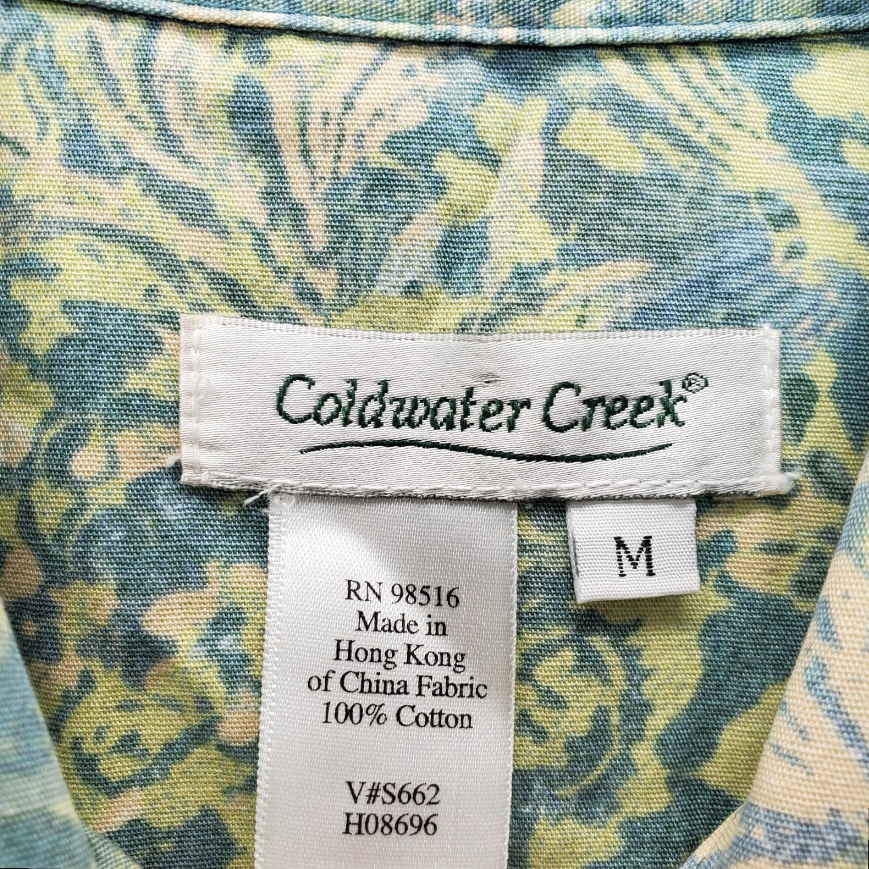 Coldwater Creek Coldwater Creek Womens Jacket M Beaded Collared Leaf Print Front Button Front Size M / US 6-8 / IT 42-44 - 5 Thumbnail