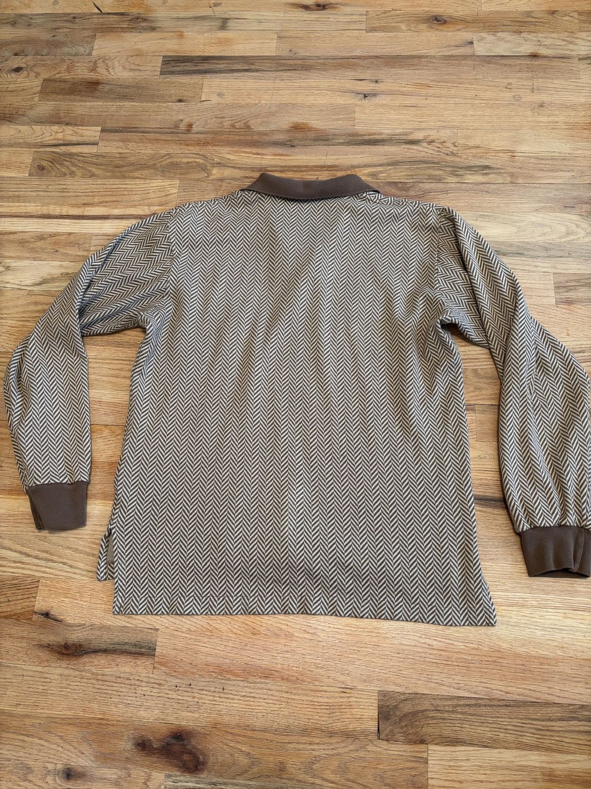 Polo Ralph Lauren Vintage Ralph Lauren Herringbone Long Sleeve Polo Size US M / EU 48-50 / 2 - 4 Thumbnail
