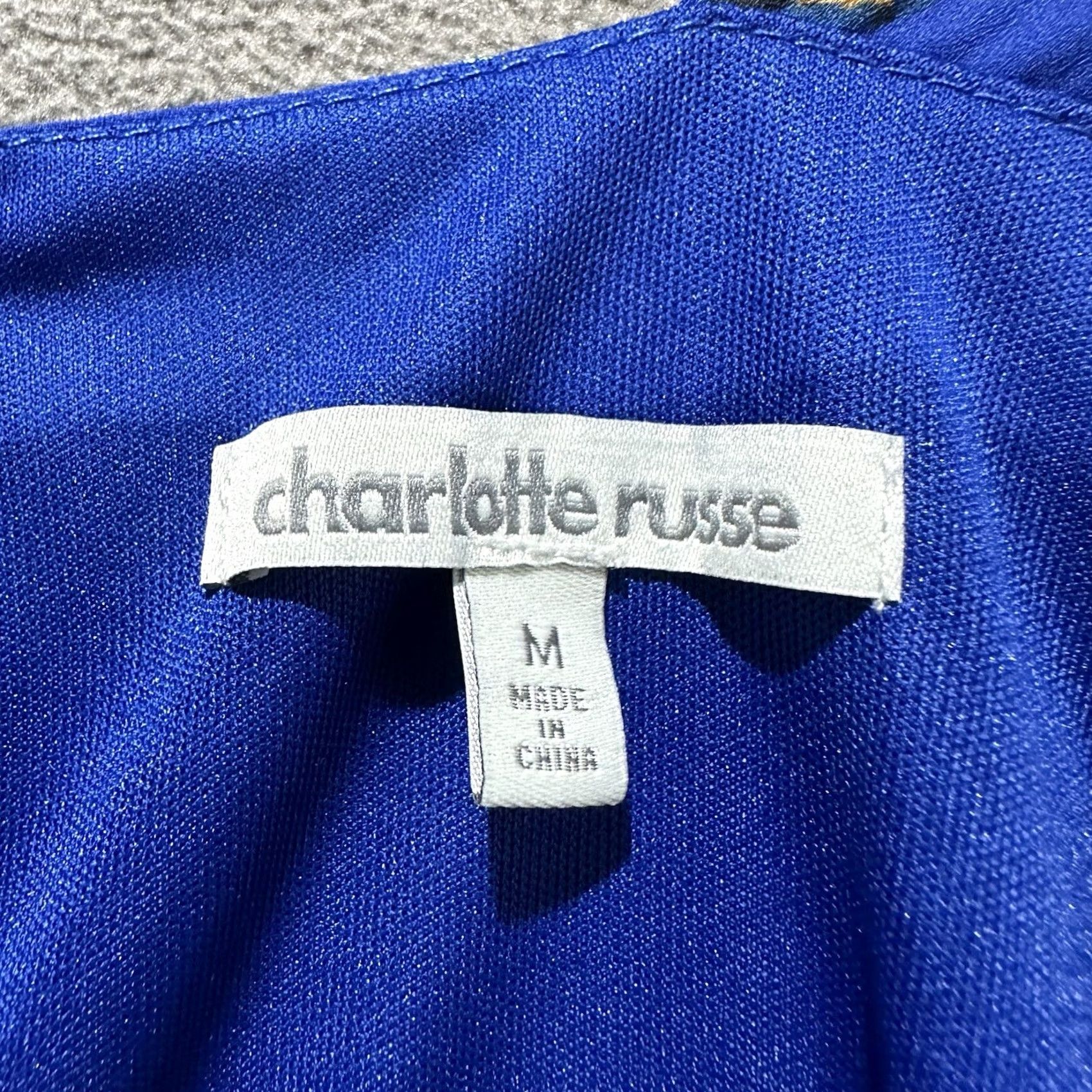 Vintage Charlotte Russe Romper Womens M Blue Pineapple Print Sleeveless Lace EUC Casual Party/Cocktail Travel Womens Size 32" / US 10 / IT 46 - 6 Thumbnail