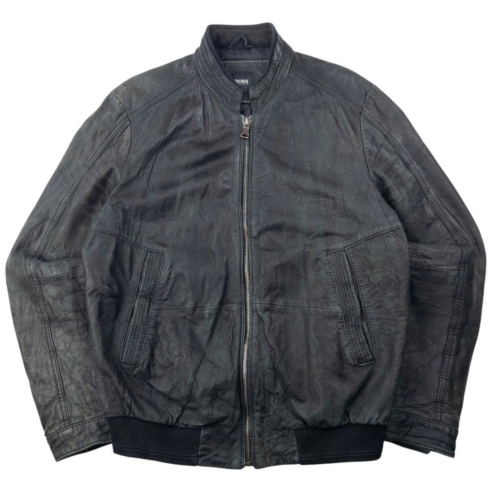Hugo Boss Vintage 2000s Hugo Boss Zip Up Leather Jacket Size M Size US M / EU 48-50 / 2 - 1 Thumbnail