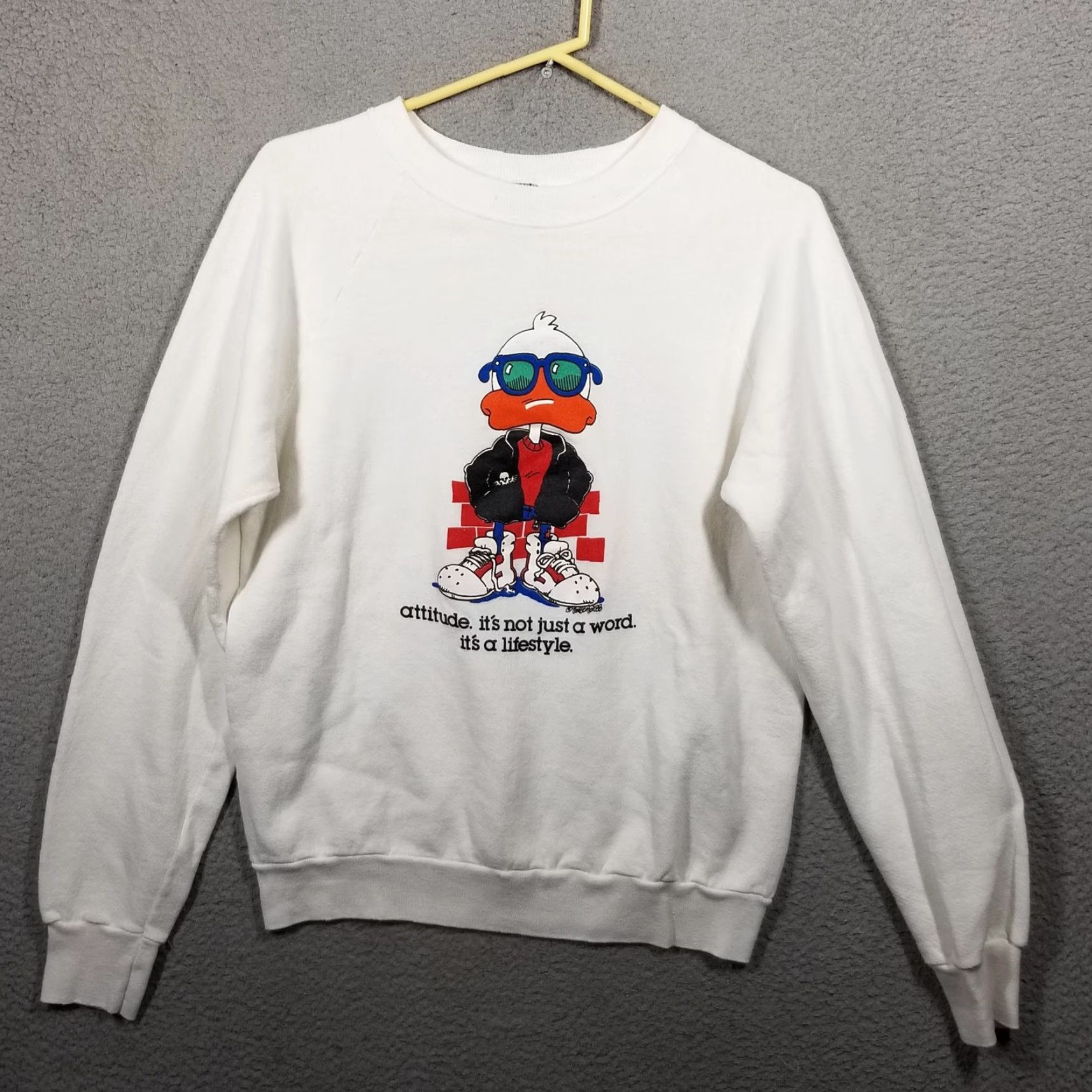Vintage Vintage Screen Stars Sweatshirt Mens Large White Crewneck Duck Made USA 90s Size US L / EU 52-54 / 3 - 2 Thumbnail