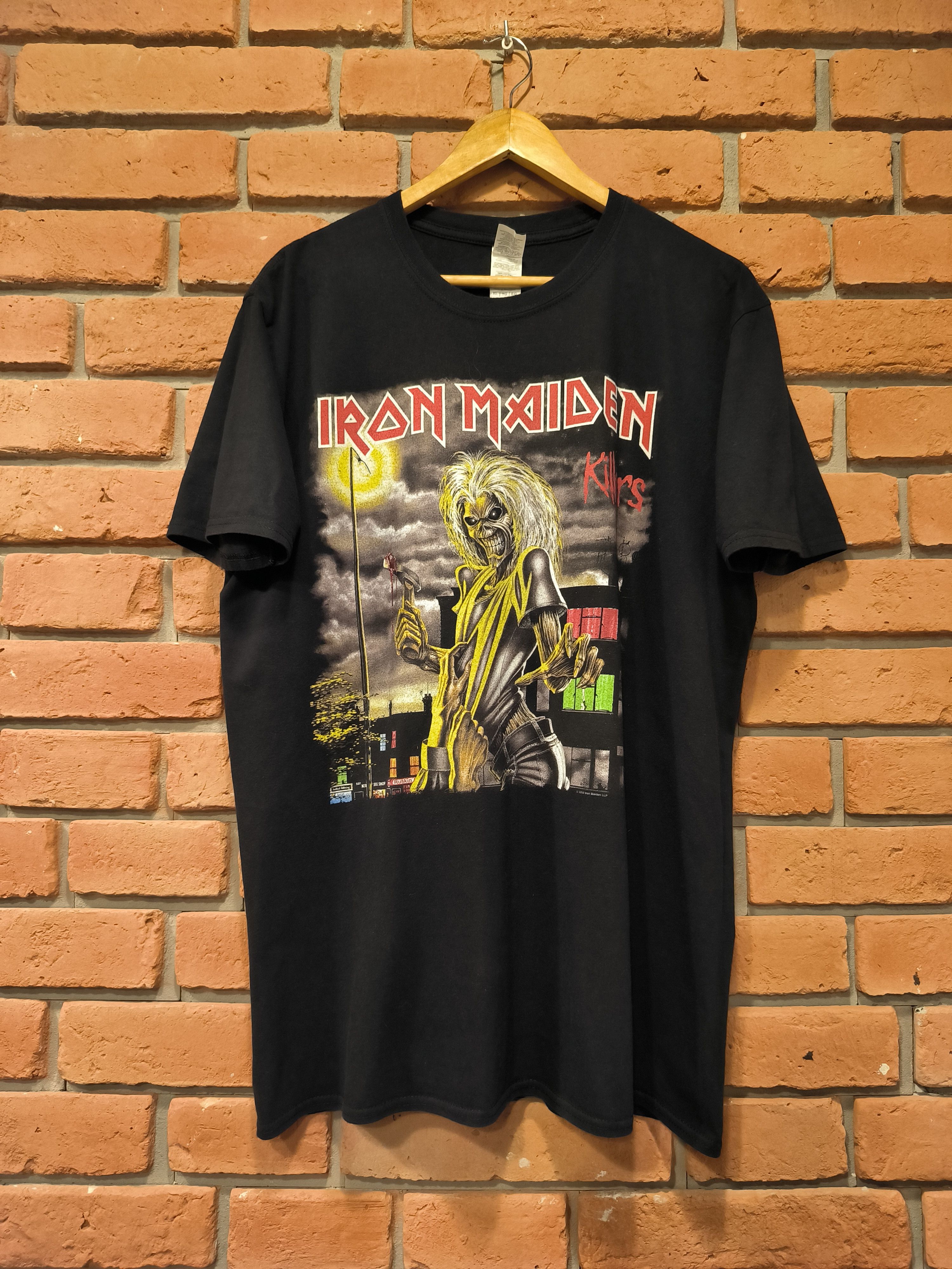 Gildan Iron Maiden Band T-Shirt, Men's XXL cotton black type Vintage Second Hand