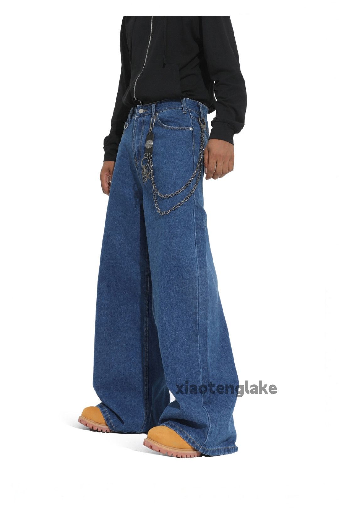 Jean xz vintage washed faded wide Leg flared hiphop jeans Size US 32 / EU 48 - 5 Thumbnail