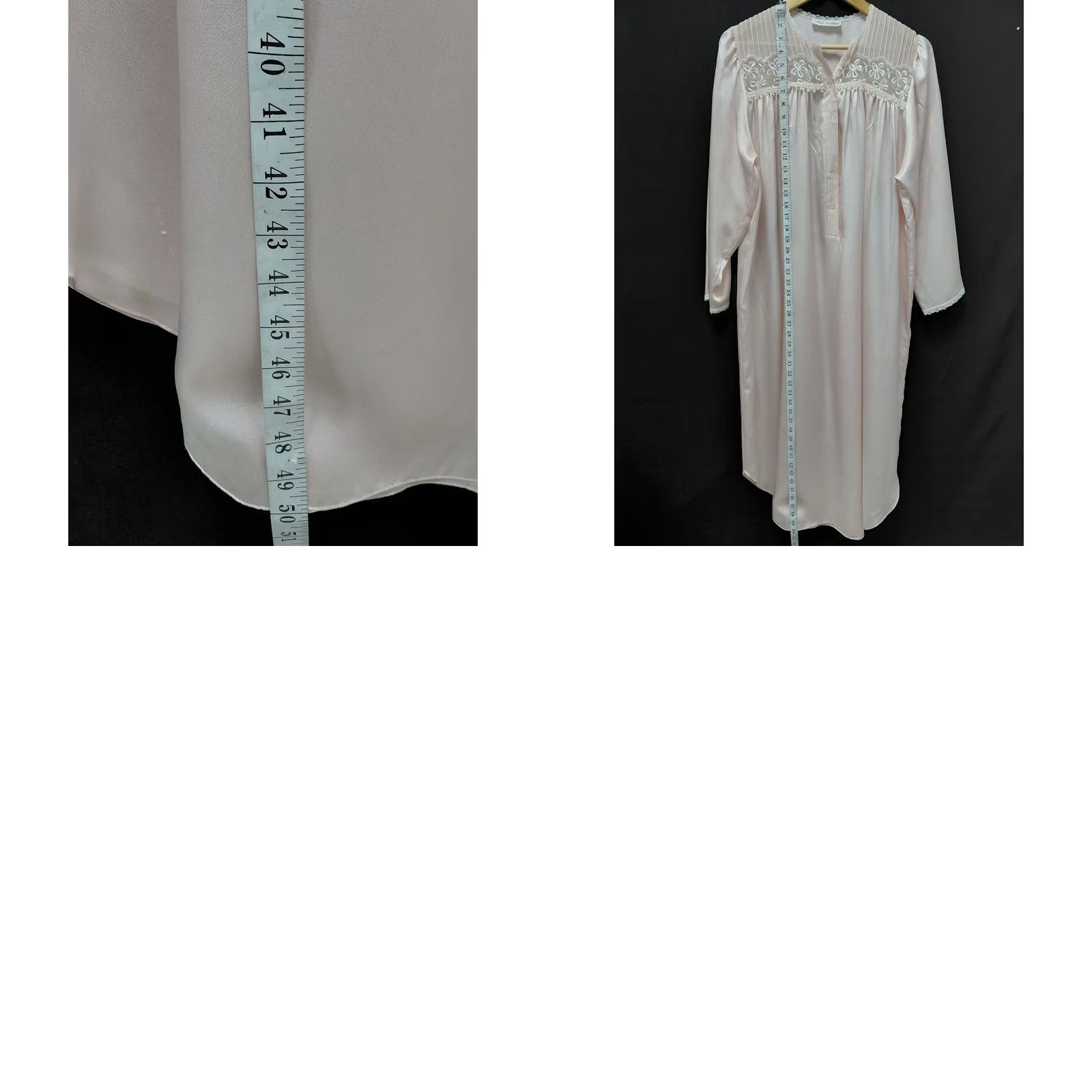 Vintage VINTAGE Carole Hochman Nightgown Satin Lace Embroidered Long Pink M Womens Nightgown / Sleep Shirt Vintage Theme Feminine Fr 90s? Size ONE SIZE - 8 Thumbnail