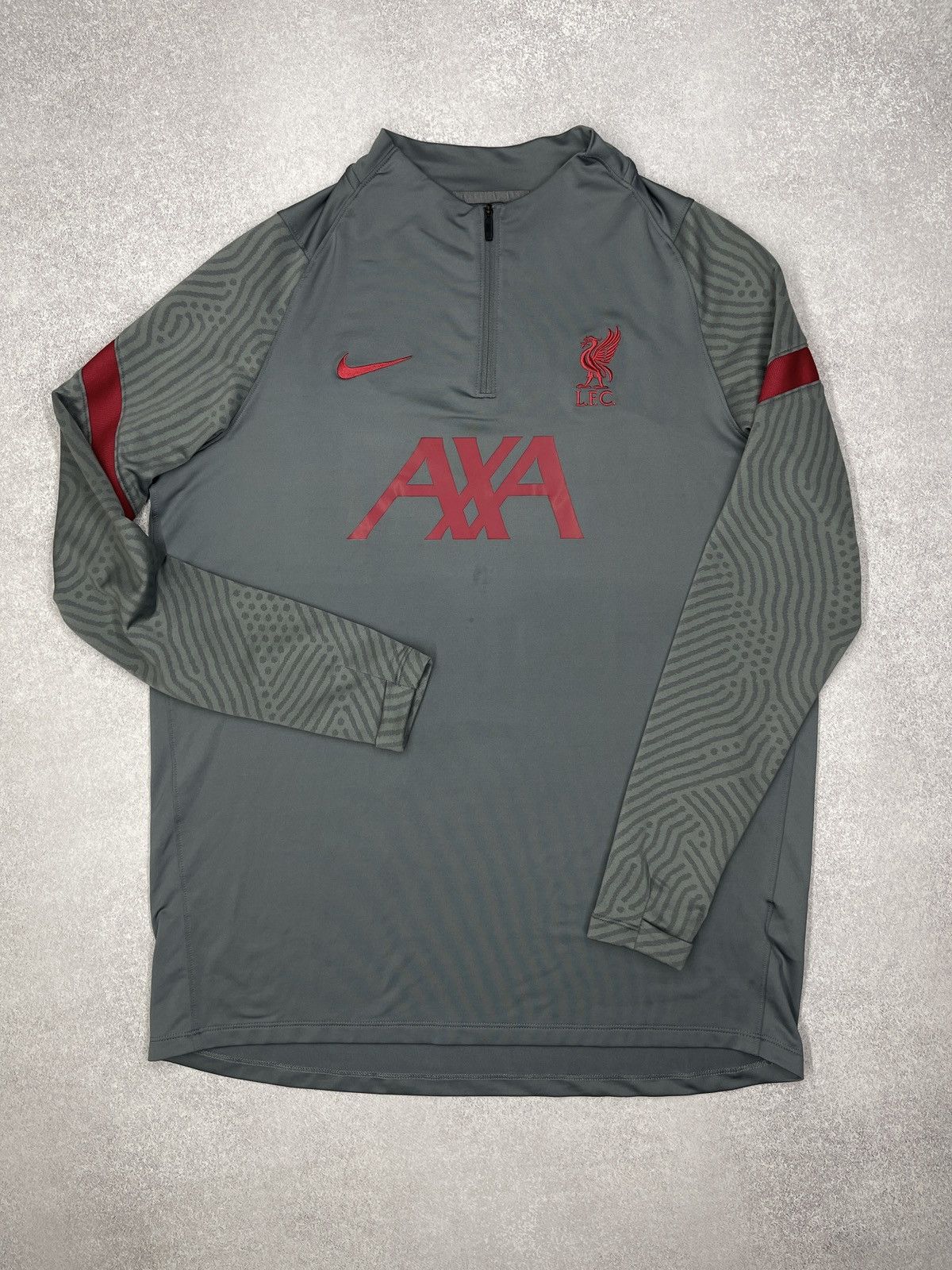 Nike Mens Nike Liverpool Soccer Longsleeve 1/4 Grey Football Size US XL / EU 56 / 4 - 2 Thumbnail
