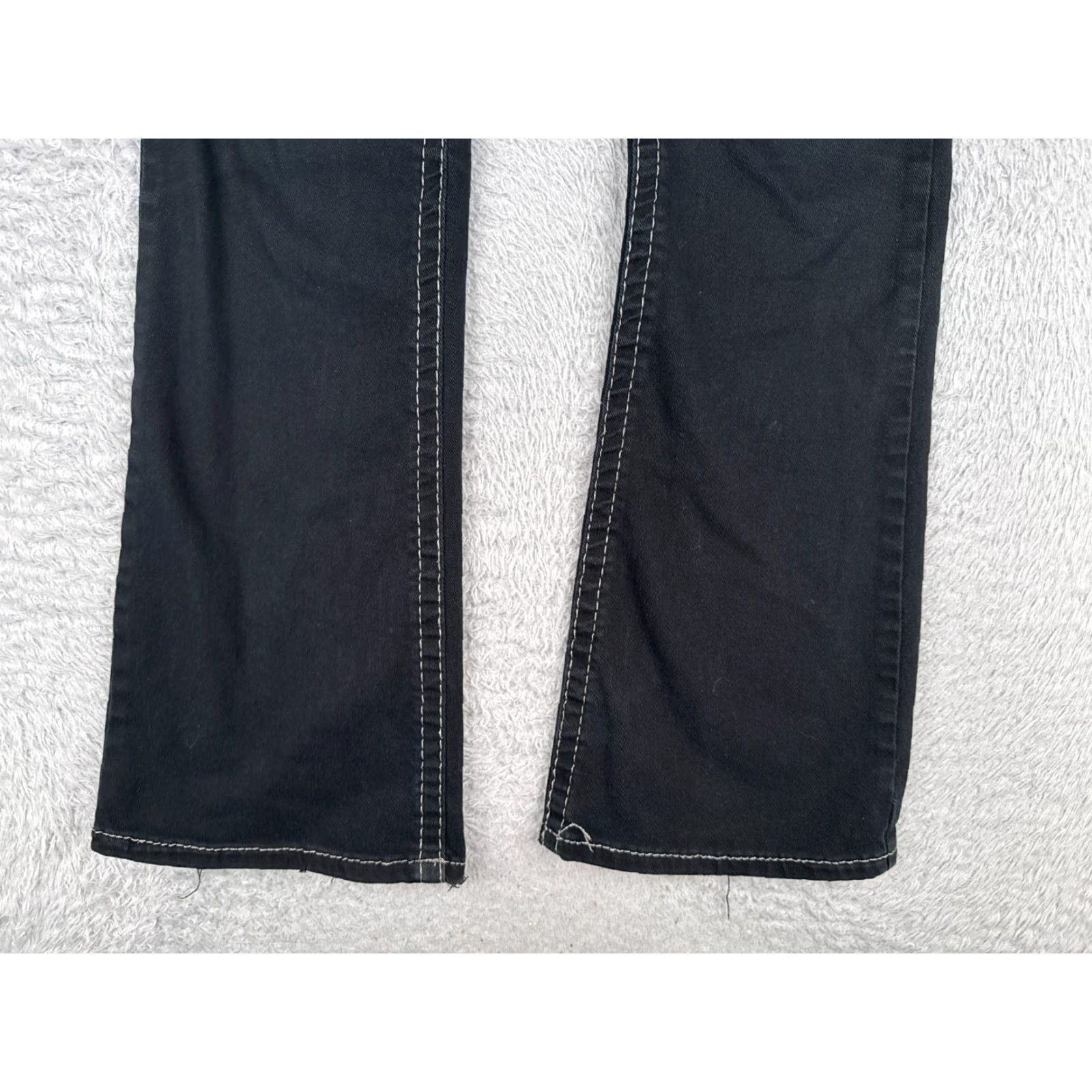 Vintage Amethyst Jeans Women's Jeans 7 Black Denim Bootcut Low Rise 31in Inseam Cotton Blend Distressed Pockets Western Size 28" / US 6 / IT 42 - 3 Thumbnail