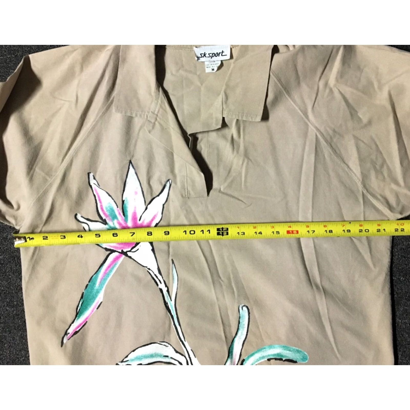 Vintage VINTAGE SK Sport Blouse Shirt M Beige 80s 90s Floral Desert Aztec USA Hip Hop Grunge Western Retro Womens Size M / US 6-8 / IT 42-44 - 6 Thumbnail