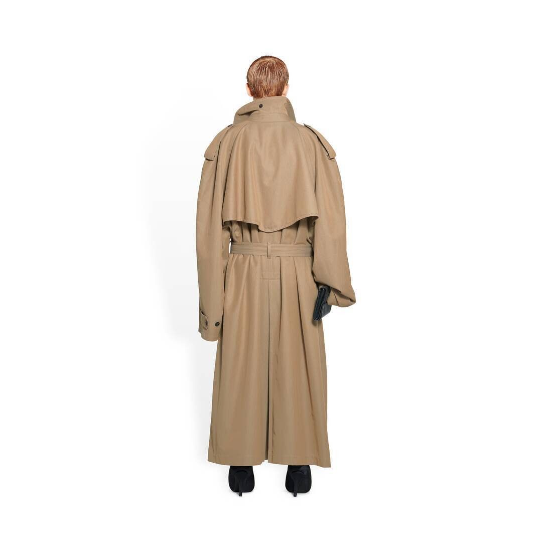 Balenciaga oc11z0825 Oversized Trench Coat in Beige Size XS / US 0-2 / IT 36-38 - 5 Thumbnail