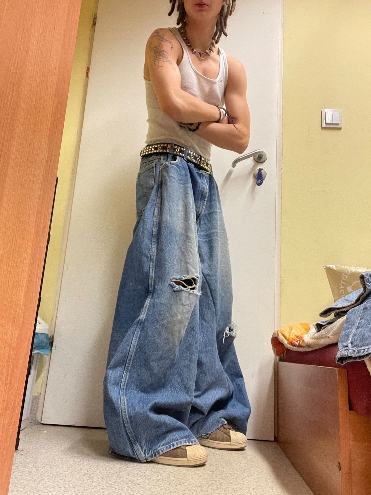 Dickies × Handmade rare disstrestred dickies handmade Pants Size US 40 / EU 56 - 2 Thumbnail