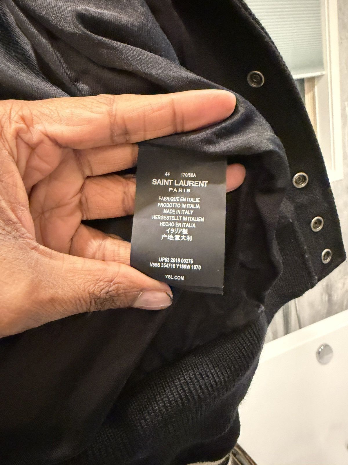Saint Laurent Paris Saint Laurent Teddy Jacket Black Ivory Size 44 Authenticated Size US S / EU 44-46 / 1 - 4 Thumbnail