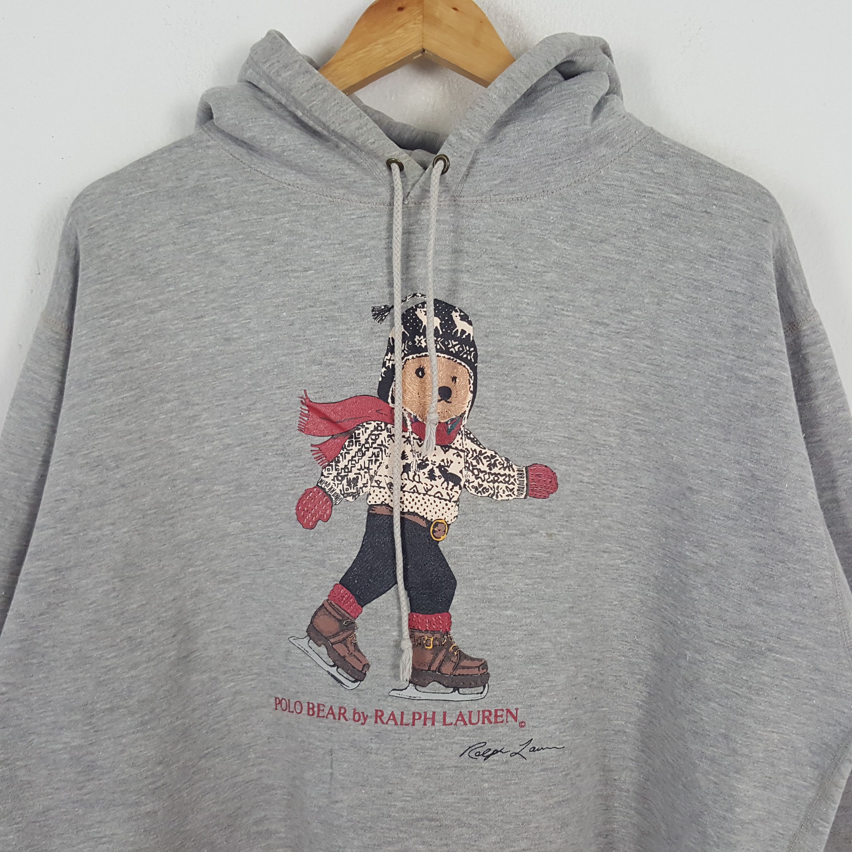 Polo Ralph Lauren × Vintage Vintage Polo Bear By Ralph Lauren Fashion Brand Hoodies Size US XL / EU 56 / 4 - 2 Thumbnail