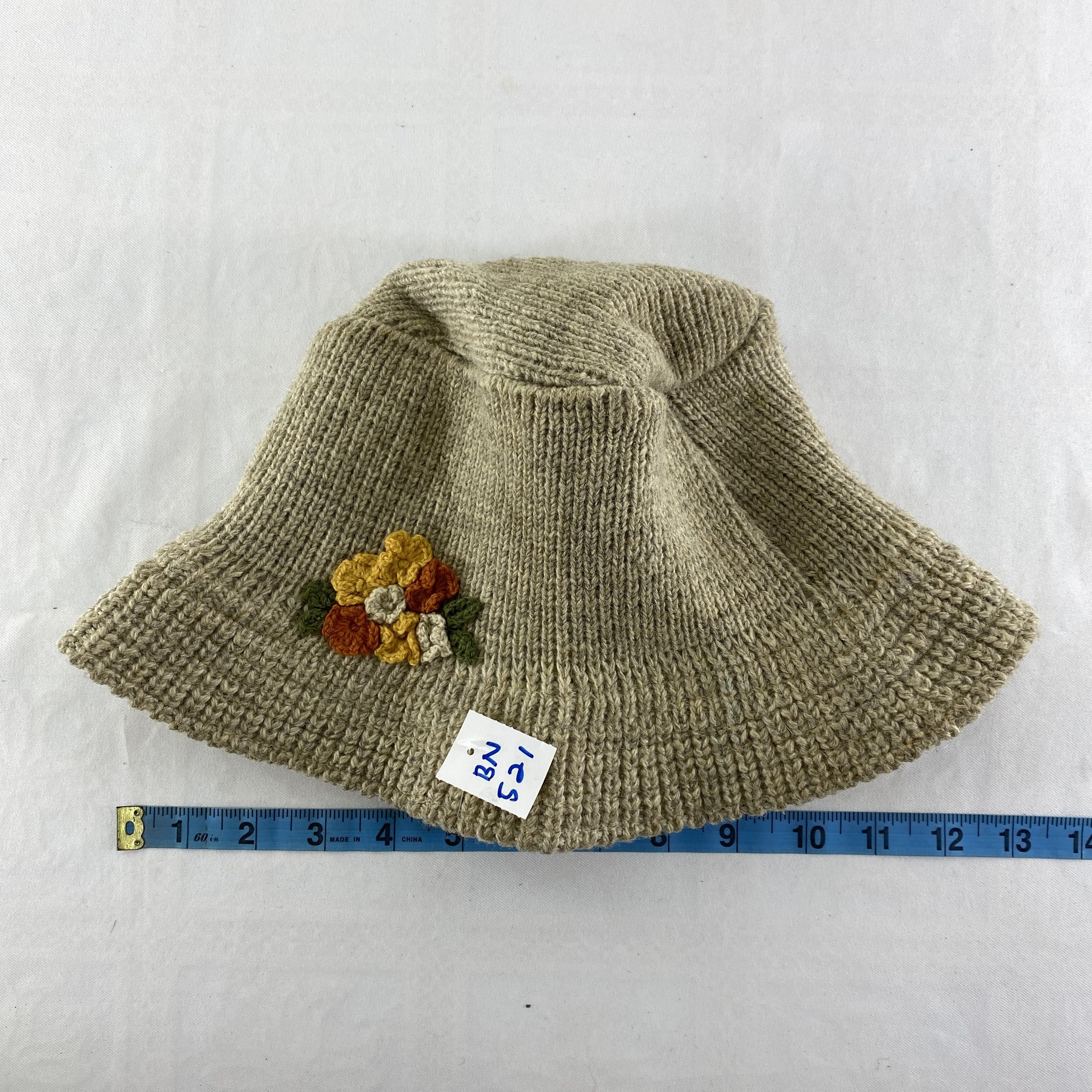 Japanese Brand Flower Embroidery Design Snow Cap Hat Beanie -BN521 Size ONE SIZE - 4 Thumbnail