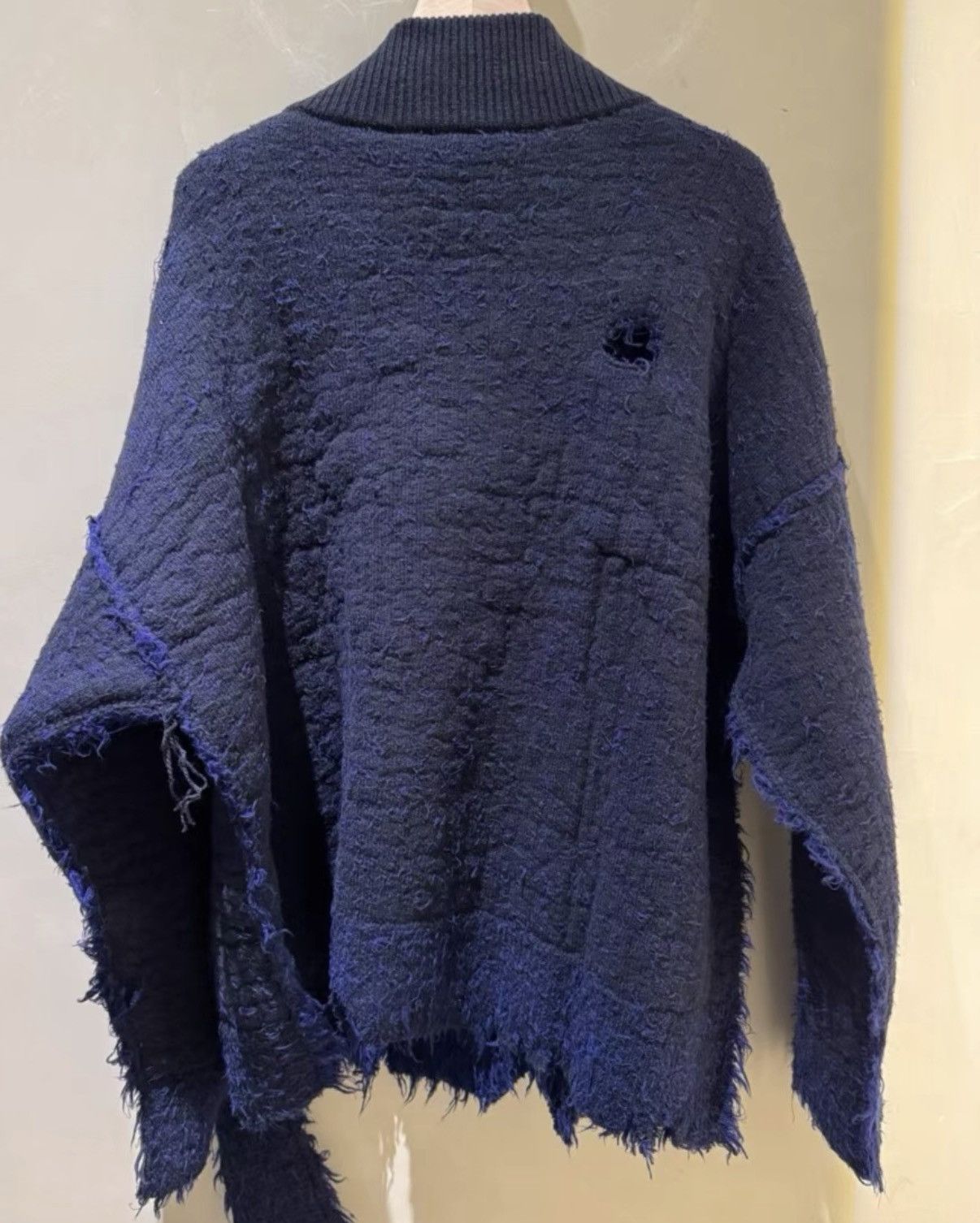 Namacheko NAMACHEKO 23AW Midnight Blue V-Neck Loose Knit Sweater K23 Size US L / EU 52-54 / 3 - 3 Thumbnail