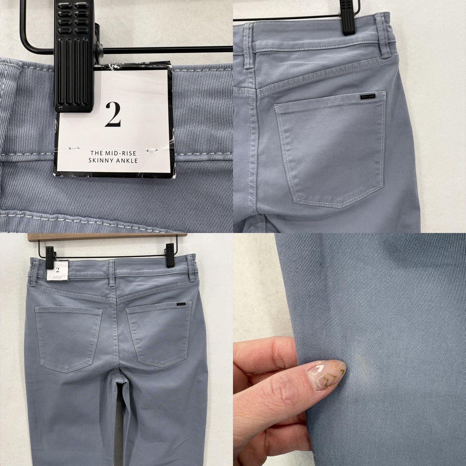 White House Black Market VINTAGE White House Black Market Skinny Ankle Jeans Womens 2 Blue Gray Stretch Denim NWT Size 26" / US 2 / IT 38 - 10 Thumbnail