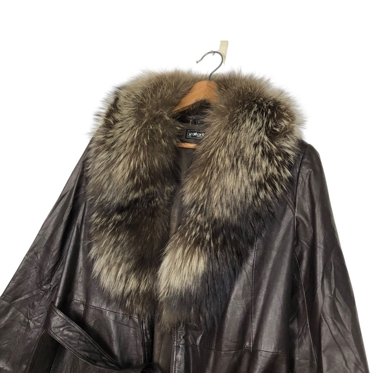 Vintage 🔥VINTAGE LEATHER LONG JACKET MINK FUR COLLAR LEATHACK JAPAN Size M / US 6-8 / IT 42-44 - 9 Thumbnail