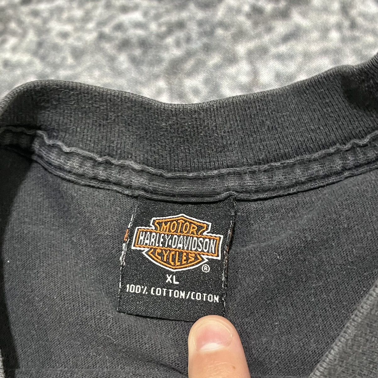 Harley Davidson VINTAGE BLACK FADED HARLEY DAVIDSON DISTRESSED POCKET TEE Size US XL / EU 56 / 4 - 6 Thumbnail