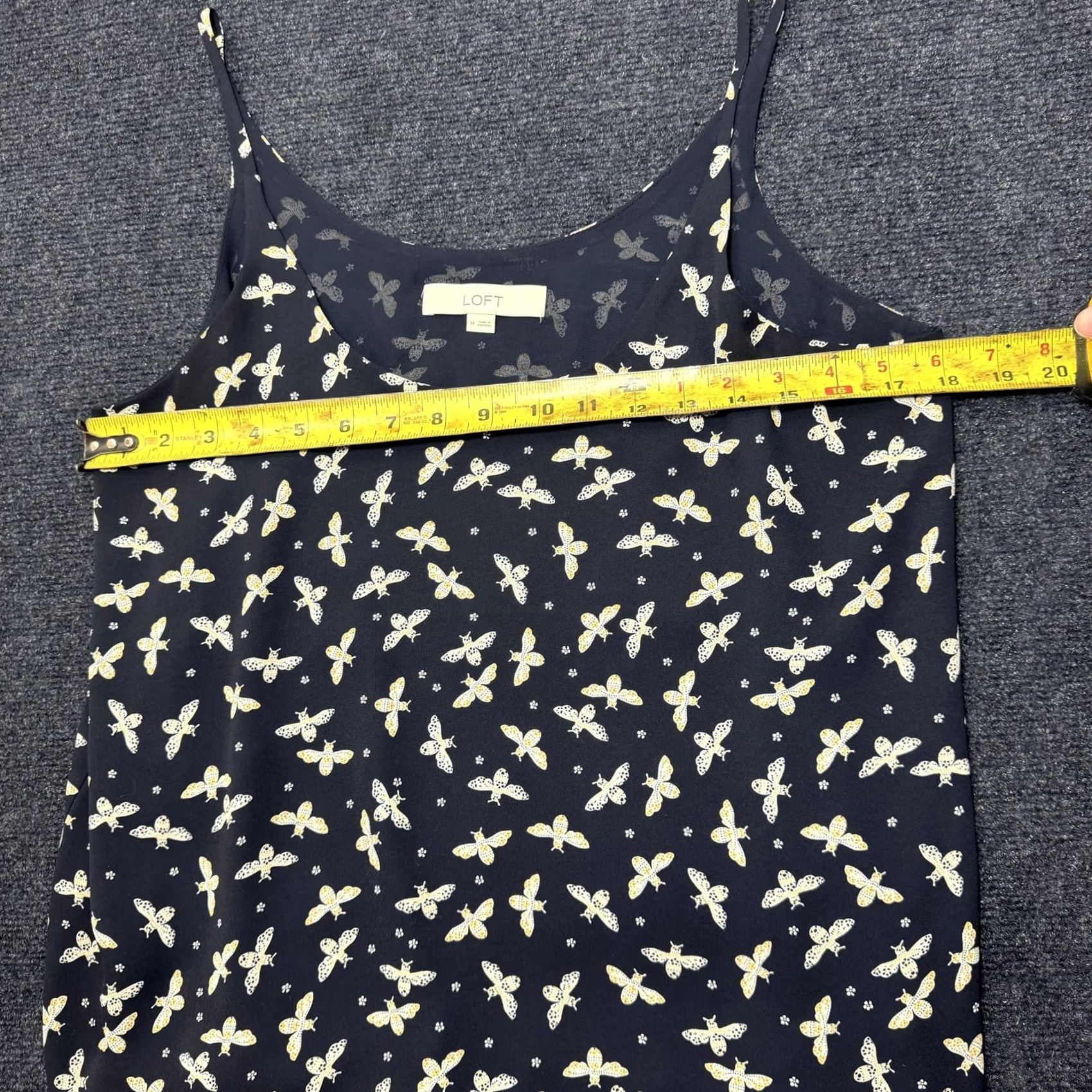 Loft LOFT Tank Top Womens Moth Print Blue Sleeveless Camisole Scoop Neck Tank Top Womens Medium Blue Moth Print Sleeveless Casual Summer Size M / US 6-8 / IT 42-44 - 6 Thumbnail