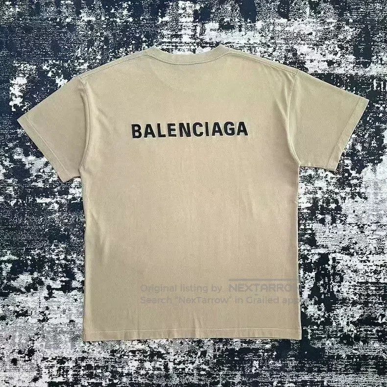 Balenciaga Balenciaga Alphabet Logo Short Sleeve T-Shirt Light Brown Size US L / EU 52-54 / 3 - 5 Thumbnail