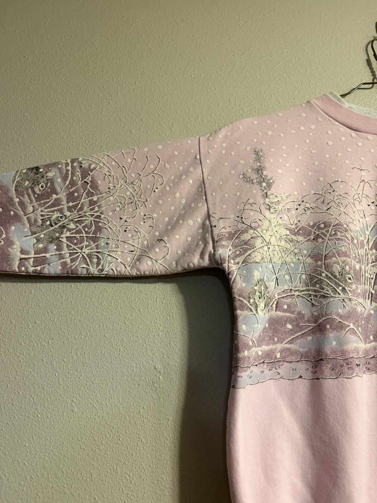 Vintage vtg 90s snow bunny puff print AOP winter nature sweatshirt Size US S / EU 44-46 / 1 - 4 Thumbnail