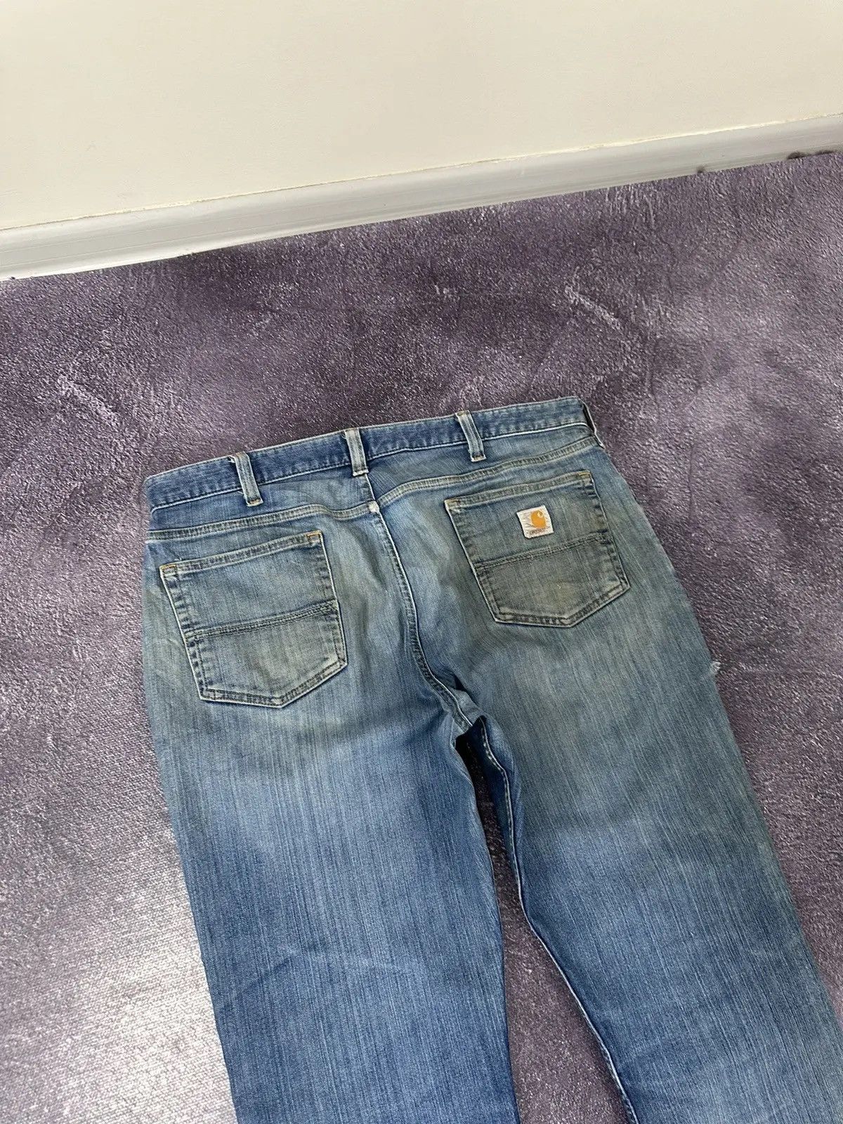 Carhartt × Vintage Vintage Carhartt Relaxed Fit Denim Faded Blue Work Jeans Size US 38 / EU 54 - 5 Thumbnail