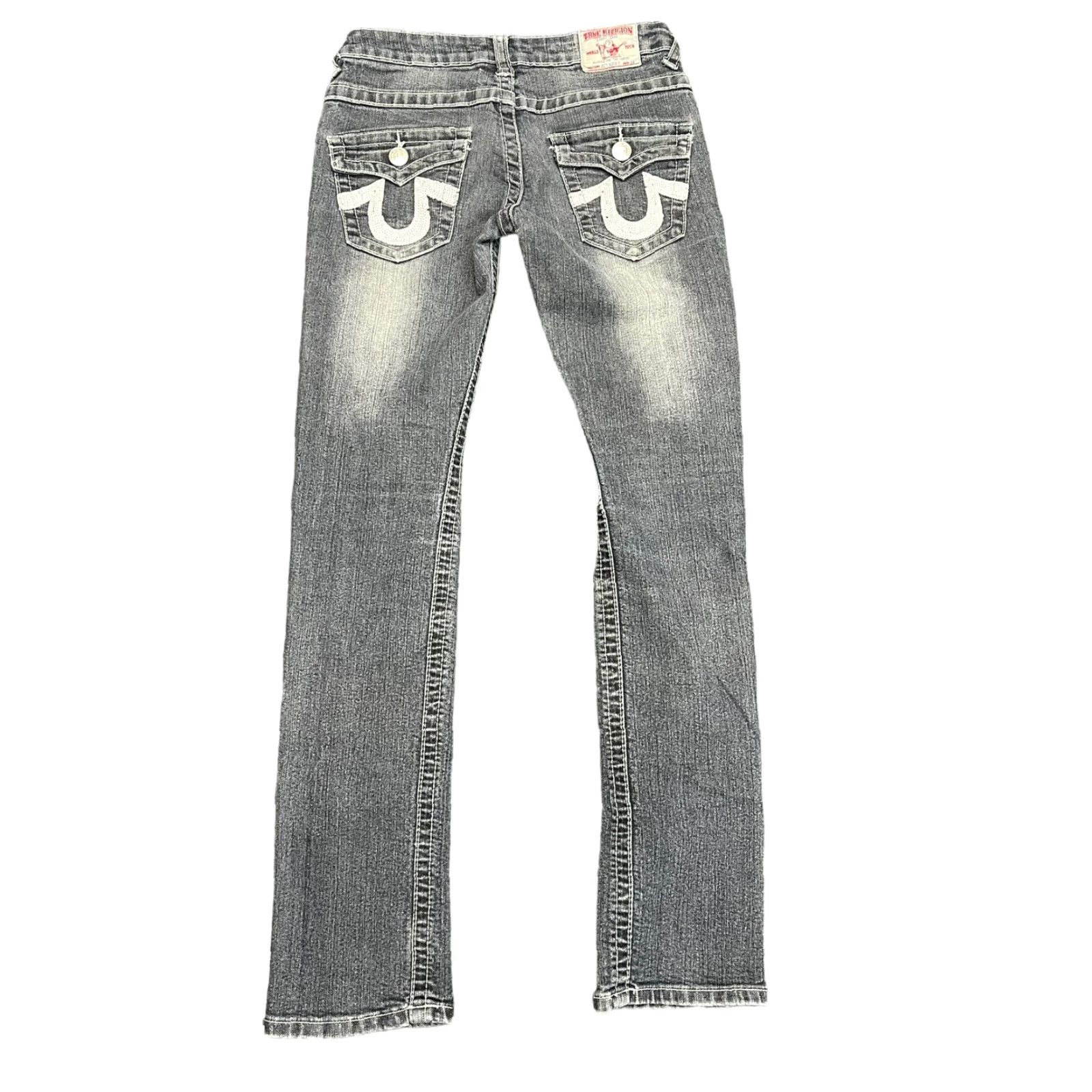 True Religion True Religion Jeans Joey Super T World Tour/Row 26 Distressed USA Denim 100% Cotton Straight Relaxed Mens Jeans 33in Inseam Size US 26 / EU 42 - 7 Thumbnail