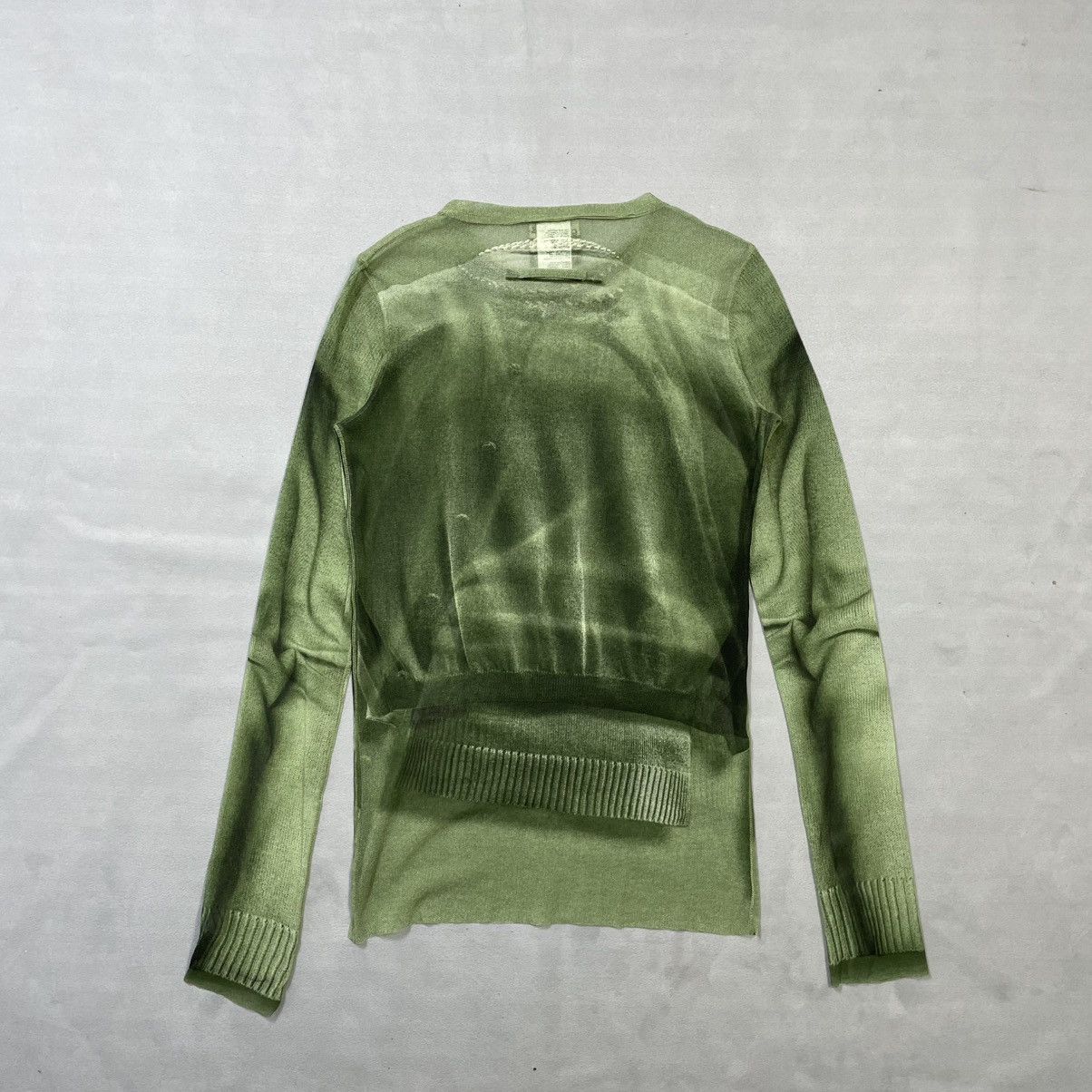 Jean Paul Gaultier JEAN PAUL GAULTIER GREEN SHEER MESH TROMPE L’OEIL TOP Size M / US 6-8 / IT 42-44 - 8 Thumbnail