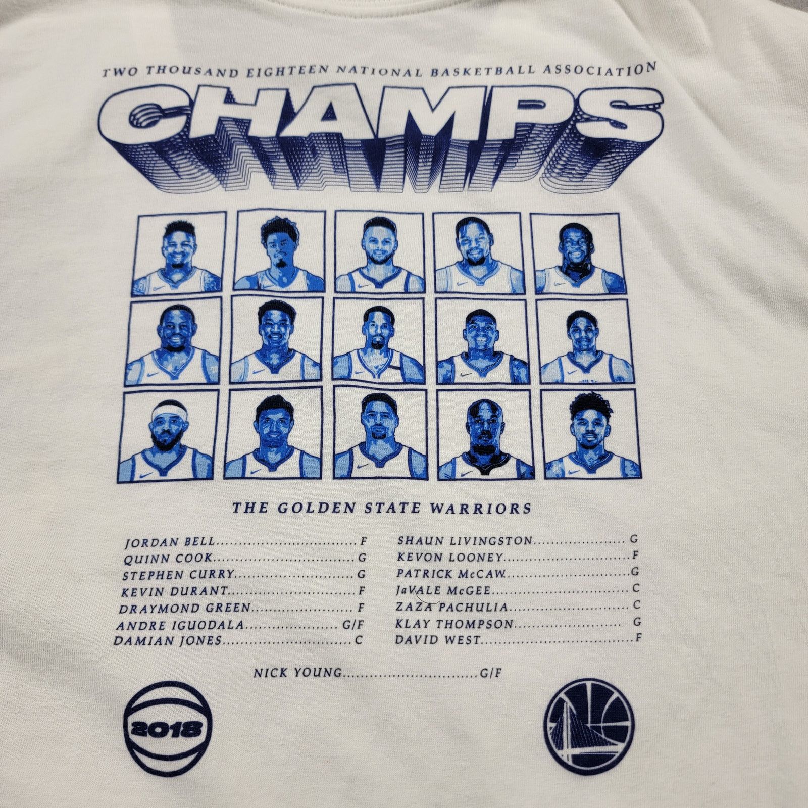Nike Golden State Warriors 2018 NBA Champs Nike T White Sz XXL Size US XXL / EU 58 / 5 - 5 Thumbnail