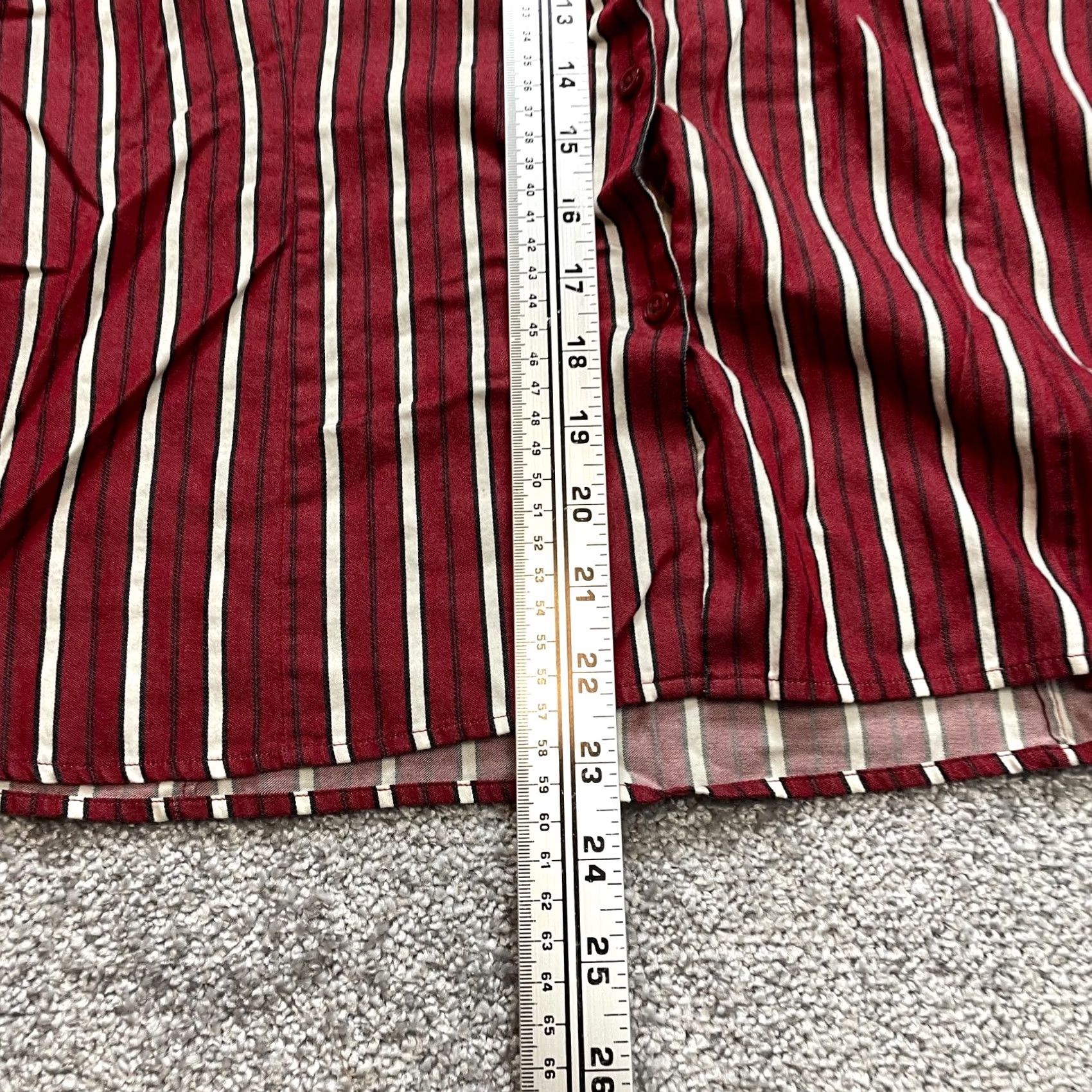 Vintage VINTAGE? No—[Original does not indicate vintage] Title: Casual Corner Annex Button Up Blouse Top Womens Medium Red Striped Long Sleeve Size M / US 6-8 / IT 42-44 - 7 Thumbnail