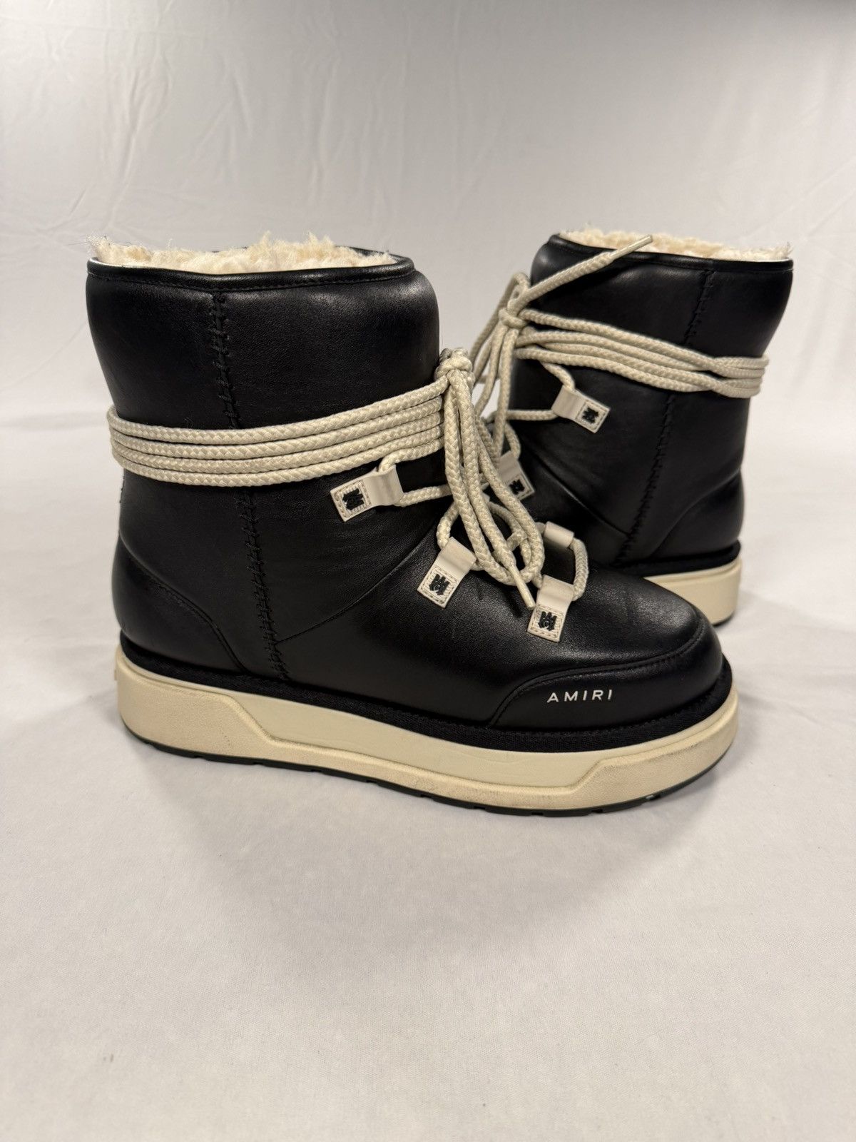 Amiri Amiri Malibu Hi Leather Boots Black Size 9 US Shearling Size US 9 / EU 42 - 2 Thumbnail