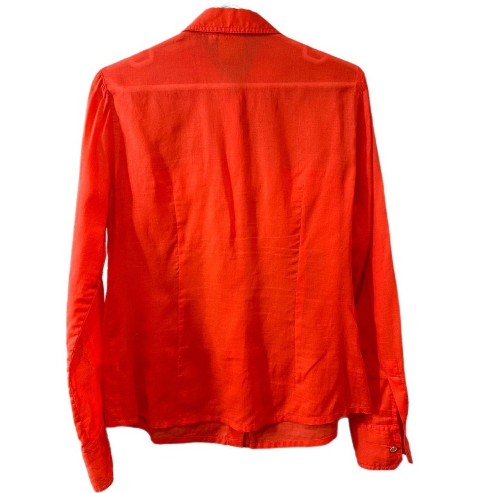 Tory Burch Tory Burch Orange Button Down Long Sleeve Shirt Blouse Top Size XS / US 0-2 / IT 36-38 - 4 Thumbnail