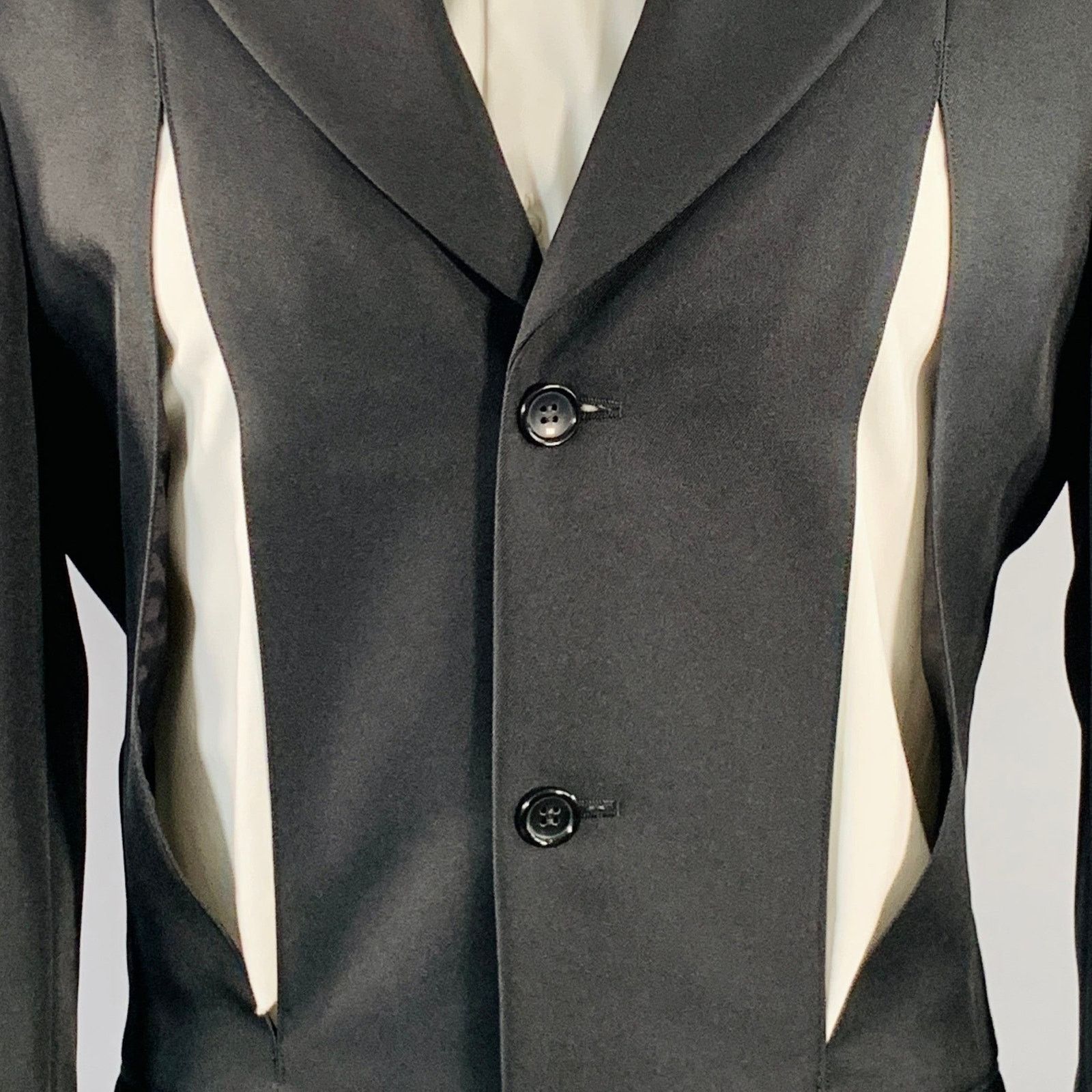 Comme des Garcons Homme Plus COMME des GARCONS HOMME PLUS Twill Wool Cutout Sport Coat Size 40S - 2 Thumbnail