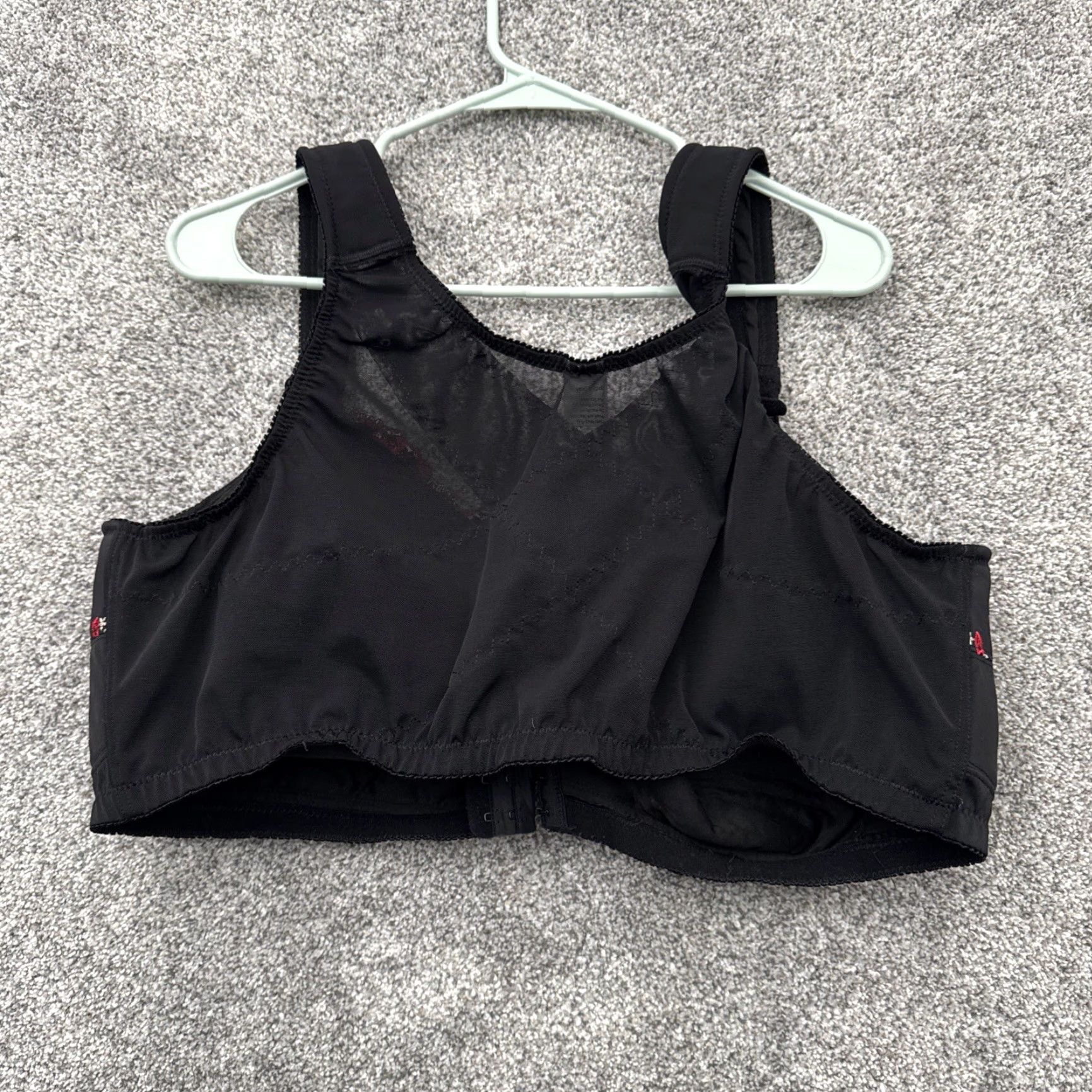 Vintage Coquette Bra 50F Floral Embroidery Front Closure Victorian Black Bra Women Wireless 50F Victorian Style Embroidered Zipper Front Closure N/A Size ONE SIZE - 5 Thumbnail
