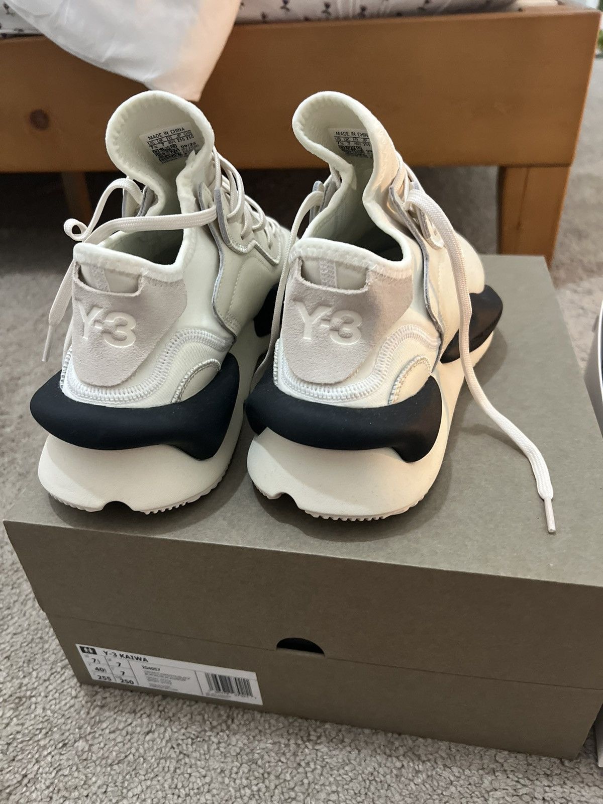 Y-3 Adidas Y-3 Kaiwa Cream White Black Size US 7.5 / EU 40-41 - 3 Thumbnail