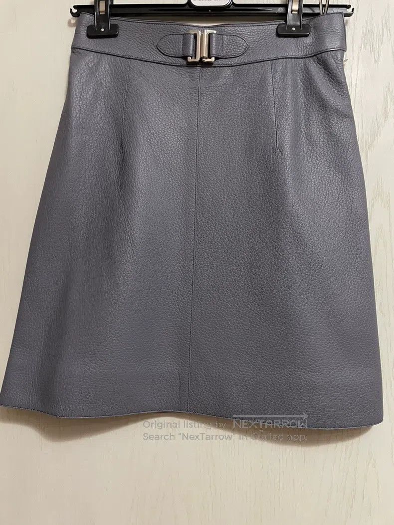 Hermes Hermes Mist Blue Suede Skirt Size 42" / US 20 - 1 Thumbnail