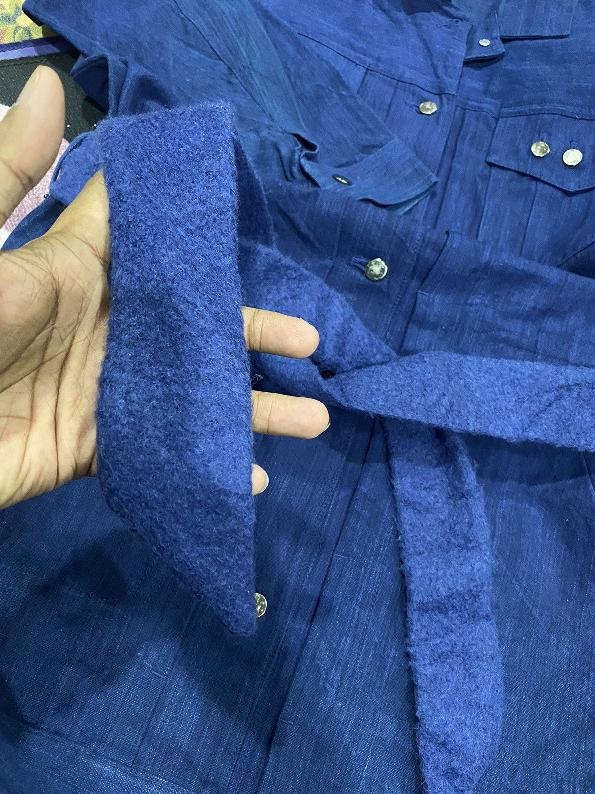 Vintage Vintage Issey Sport Indigo Denim Long Jacket Size L / US 10 / IT 46 - 17 Thumbnail