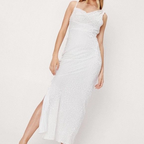 Nasty Gal NWT New Nasty Gal Cowl Neck Split Hem Maxi Dress Size M / US 6-8 / IT 42-44 - 5 Thumbnail