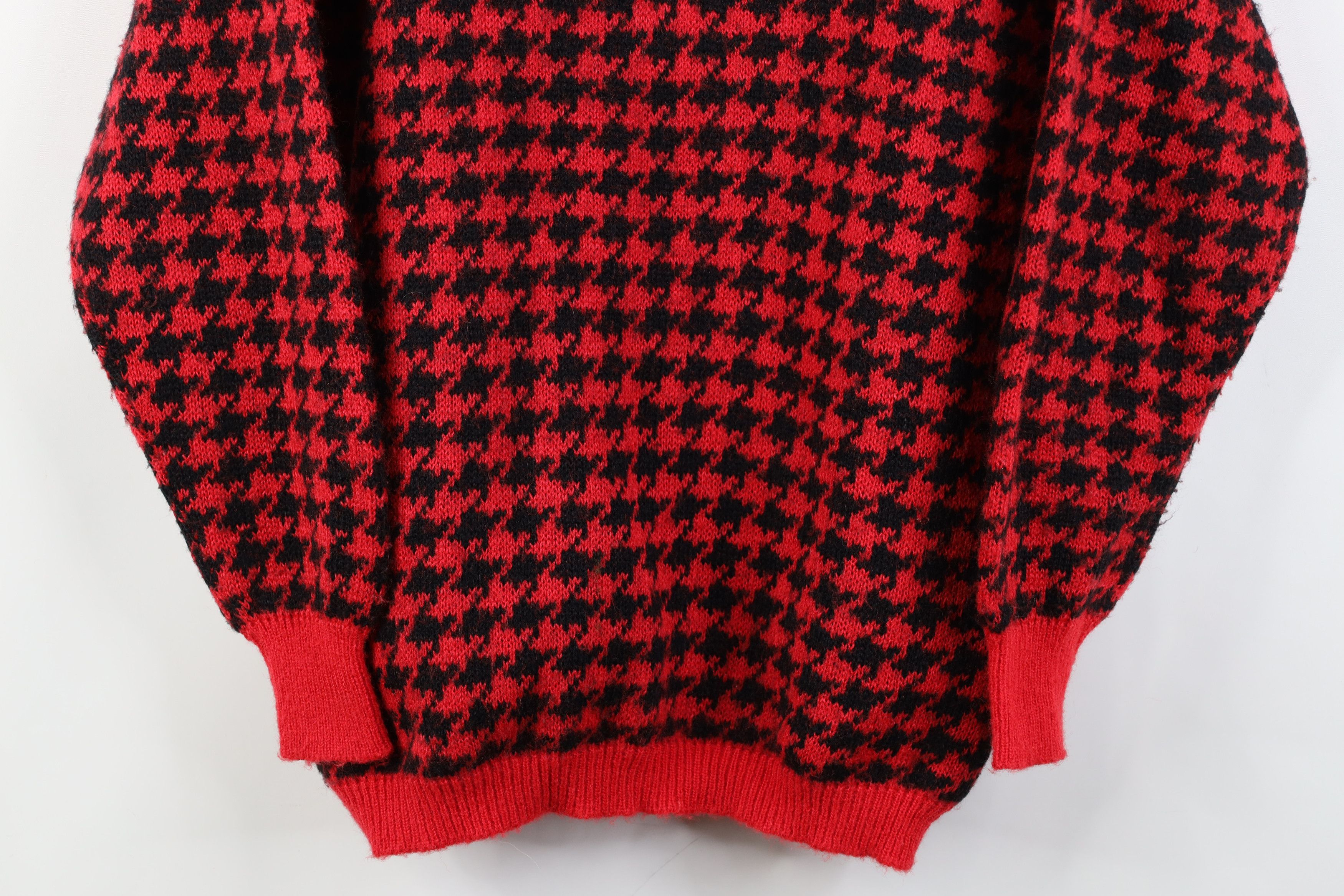 Vintage Vintage 90s Streetwear Houndstooth Knit Collared Sweater Size M / US 6-8 / IT 42-44 - 3 Thumbnail