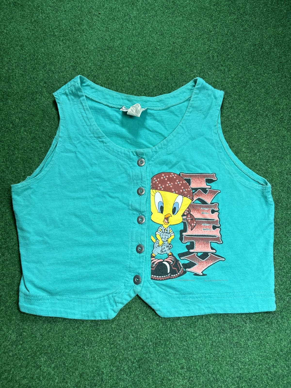Vintage × Warner Bros Vintage 90s Tweety Bird Womens Hip Hop Crop Top Tank Size M / US 6-8 / IT 42-44 - 1 Thumbnail