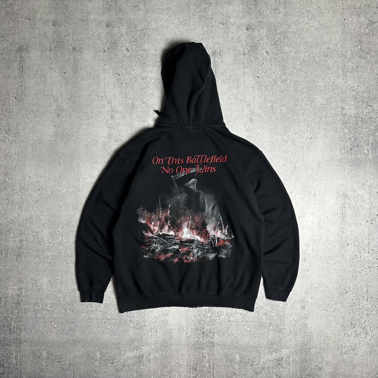 Iron Maiden × Vintage Iron Maiden Vintage Fullprint Zip Hoodie XL Nobody Win Fight Size US XL / EU 56 / 4 - 9 Thumbnail