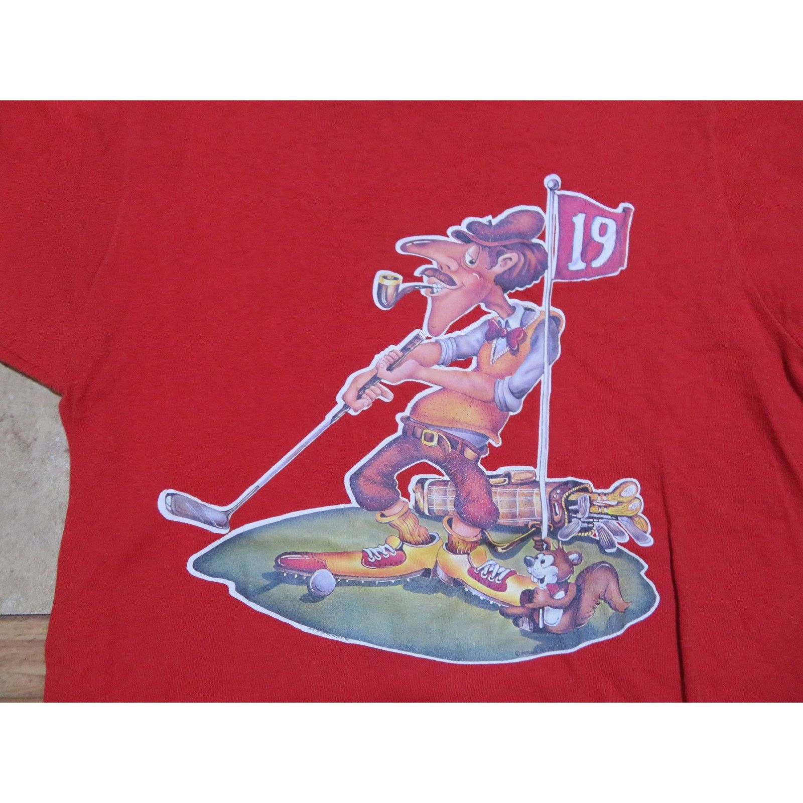 Other 70s/80s Humorous Golf T-Shirt Double Sided "Uncle Al" Red S Size US S / EU 44-46 / 1 - 2 Thumbnail