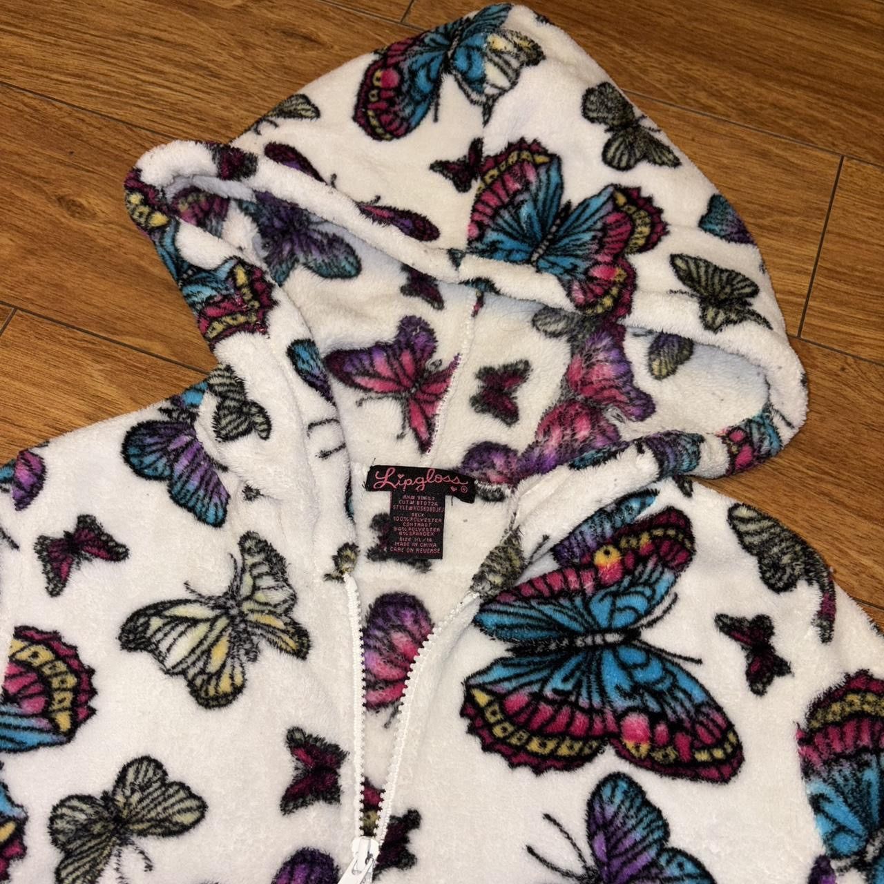 Other Y2K butterfly print zip up fleece hoodie Size XS / US 0-2 / IT 36-38 - 5 Thumbnail